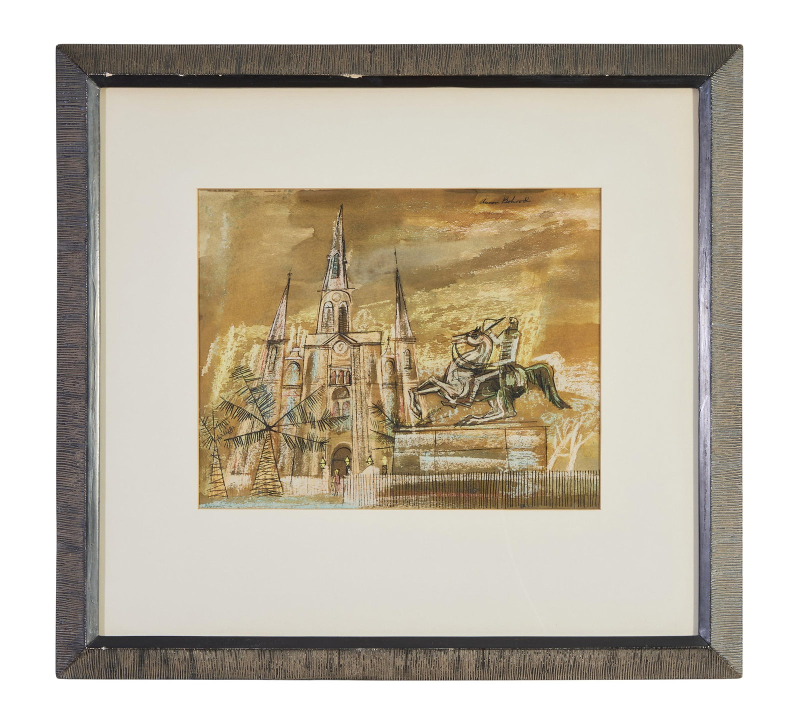 Aaron Bohrod (American/Illinois/Wisconsin, 1907-1992), "Jackson Square, New Orleans," Sight- H.- 10 (1 of 5)