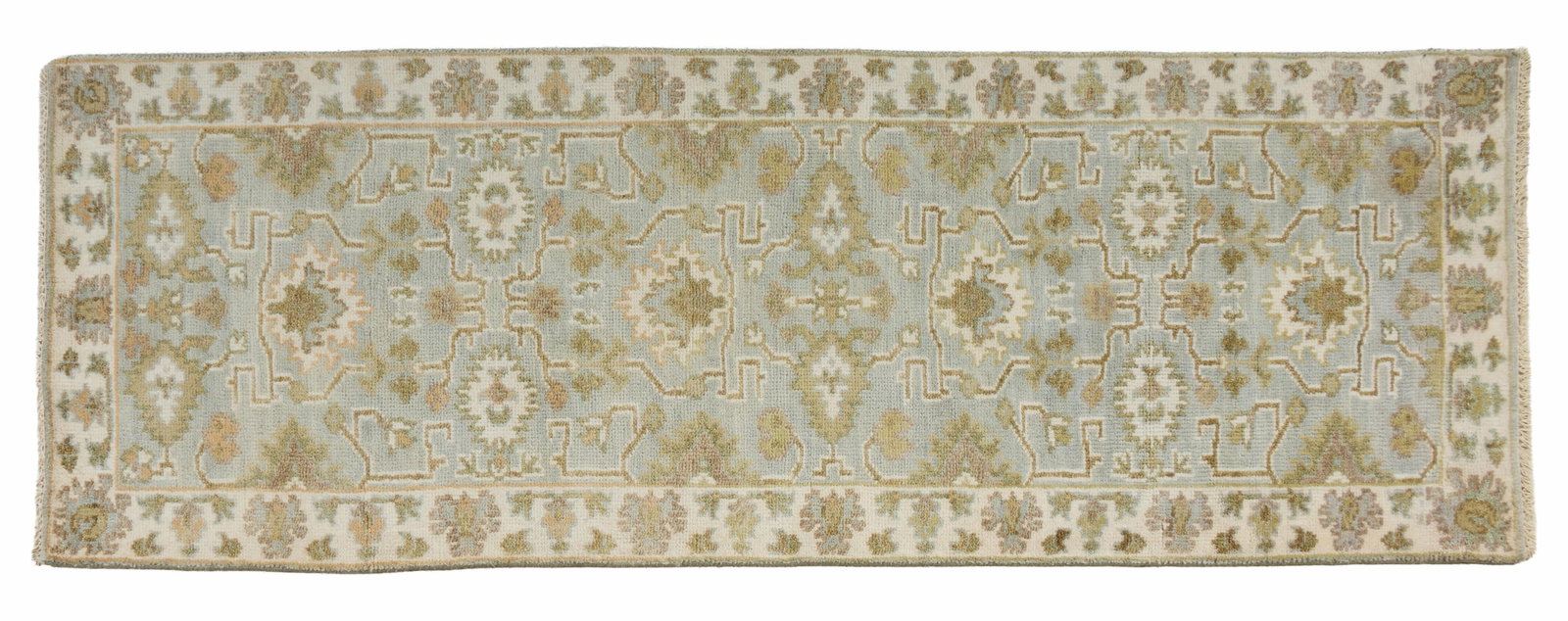 Turkish Angora Oushak Runner, 2' 8 x 7' 8. (1 of 2)