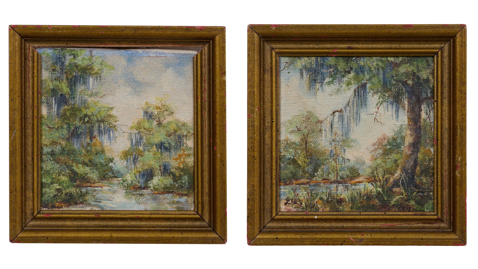 Gladys Day (American/Louisiana, 20th Century), "Louisiana Swamp Scenes," H.- 4 in., W.- 4 in., (1 of 12)