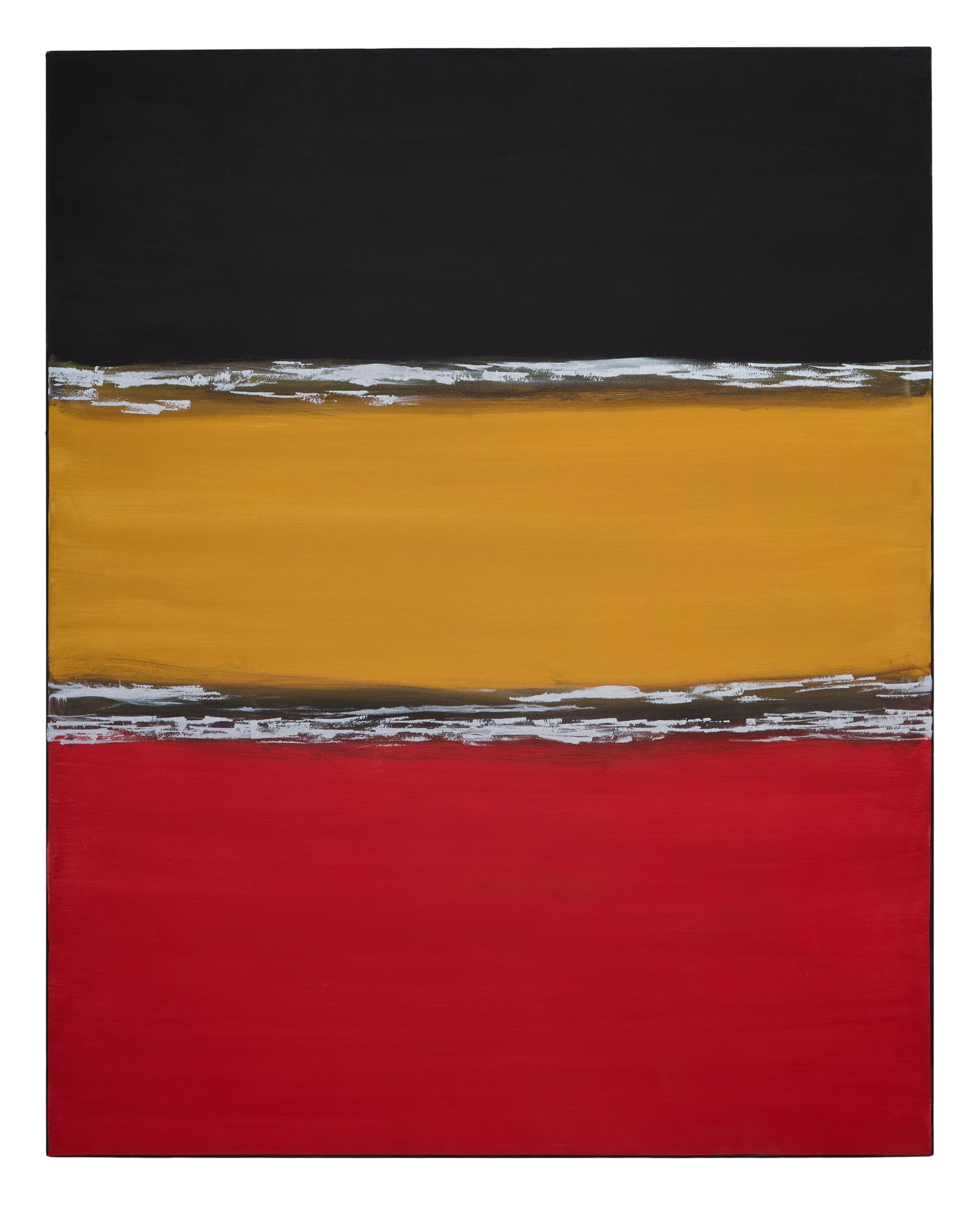 Allen Melton (American/Mississippi, b. 1964), "Untitled: Black, Yellow and Red Abstract," H.- 48 (1 of 3)