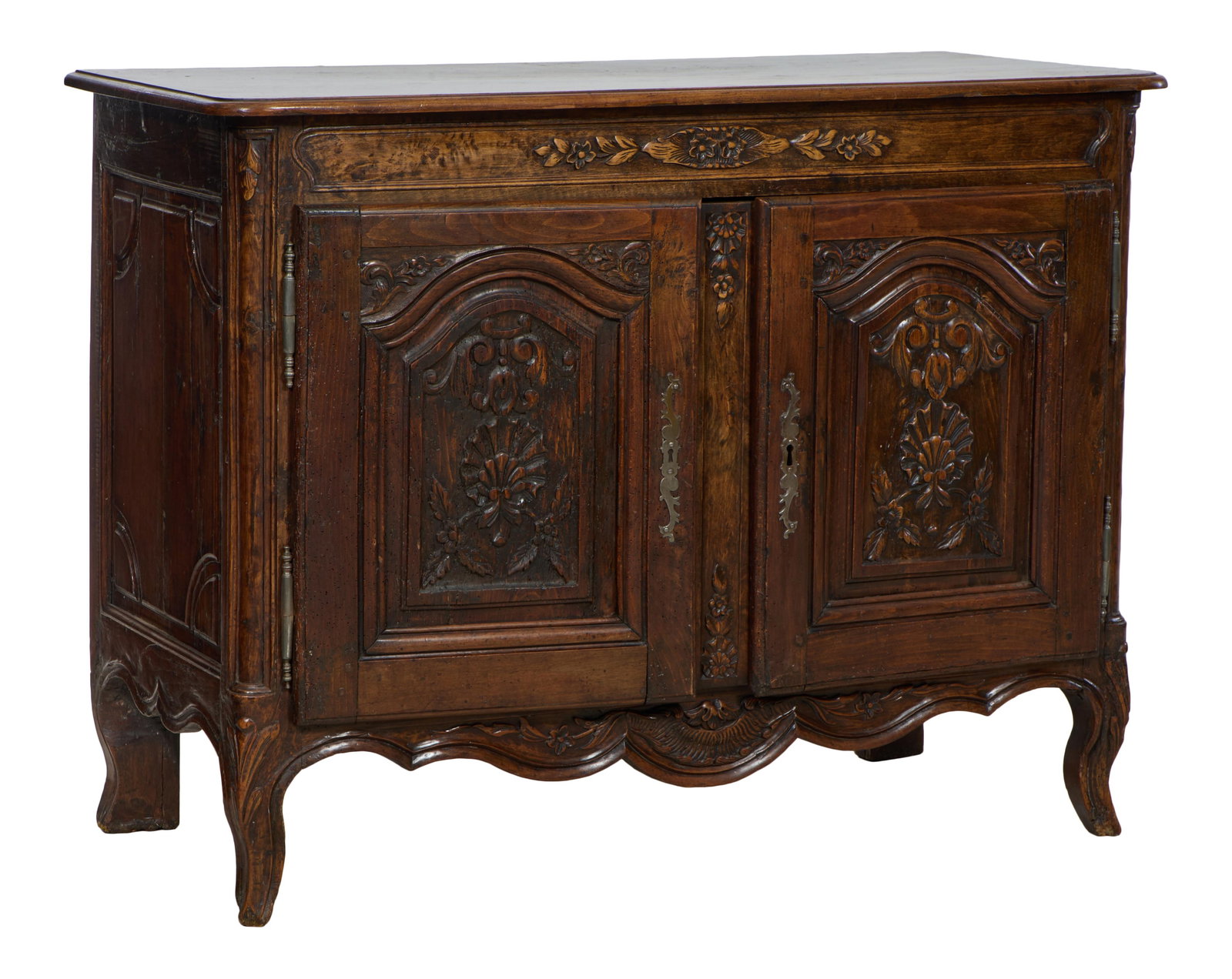 French Provincial Louis XV Style Walnut Sideboard, 19th c., H.- 37 in., W.- 48 1/2 in., D.- 22 1/2 (1 of 2)