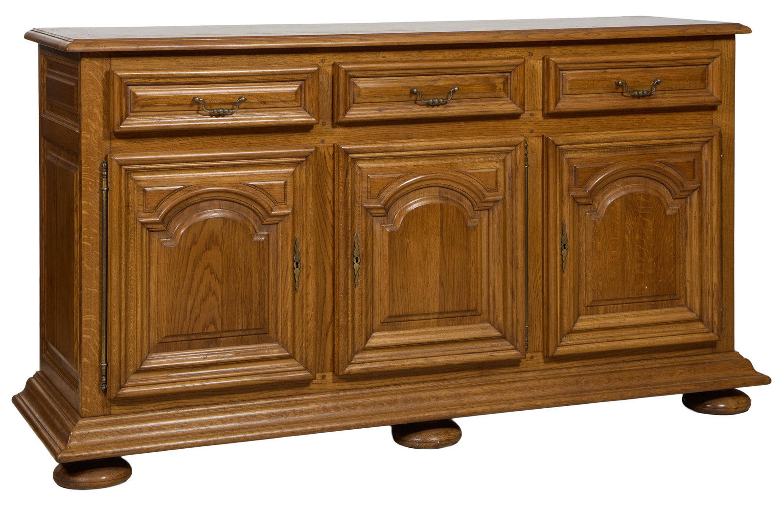 French Louis XIV Style Oak Sideboard, 20th c., H.- 41 1/2 in., W.- 76 in., D.- 22 in. (1 of 1)