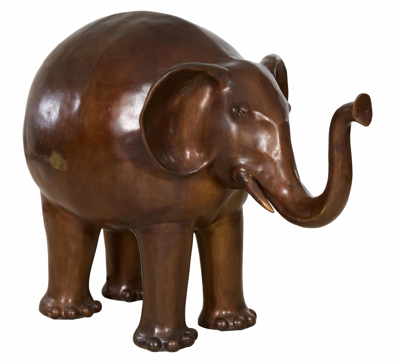 Large Bronze Elephant Fountain, 20th c., H.- 50 in., W.- 70 in., D.- 35 in. (1 of 4)