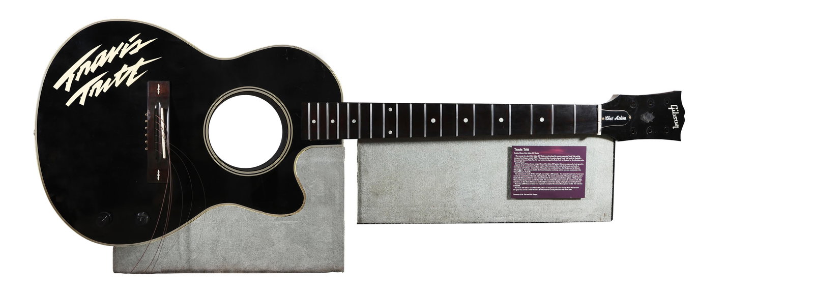 Massive Travis Tritt Autographed Gibson Guitar Display, Chet Atkins Model, 20th c., Overall- H.- 96 (1 of 6)