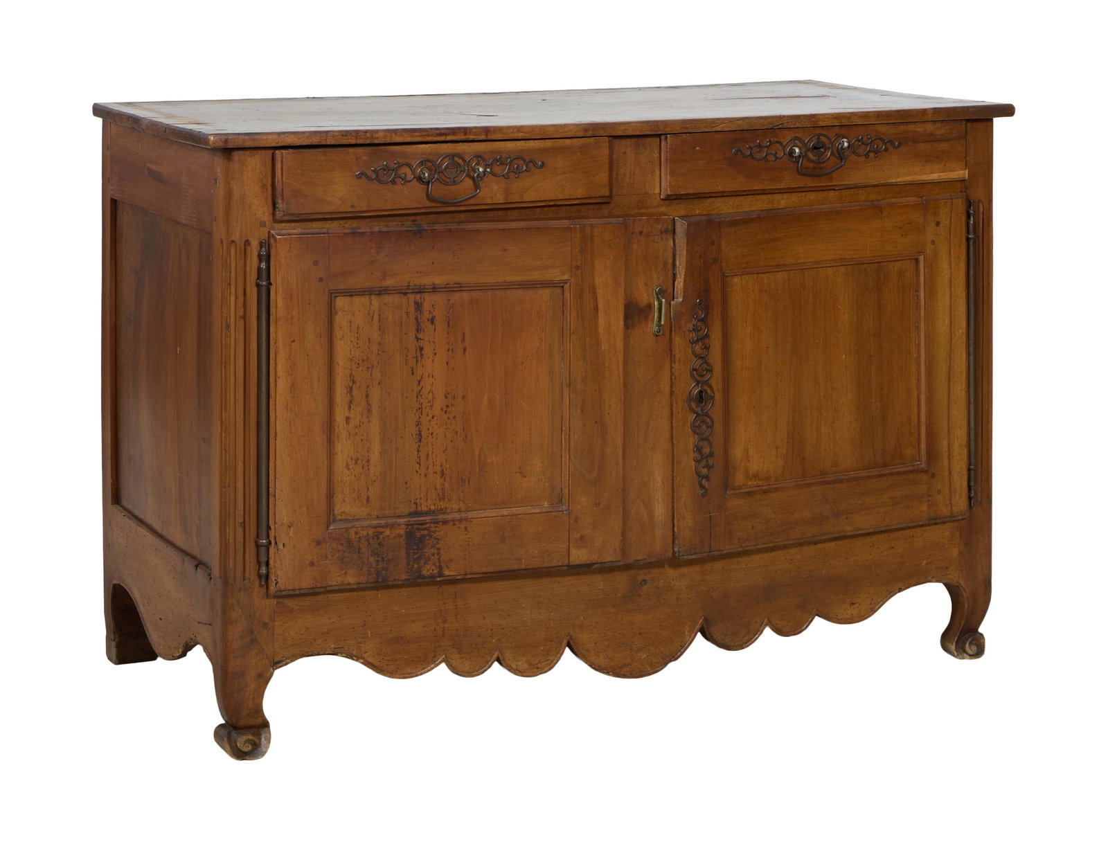 French Provincial Louis XV Style Cherry Sideboard, mid 19th c., H.- 38 in., W.- 57 1/2 in., D.- 27 (1 of 1)