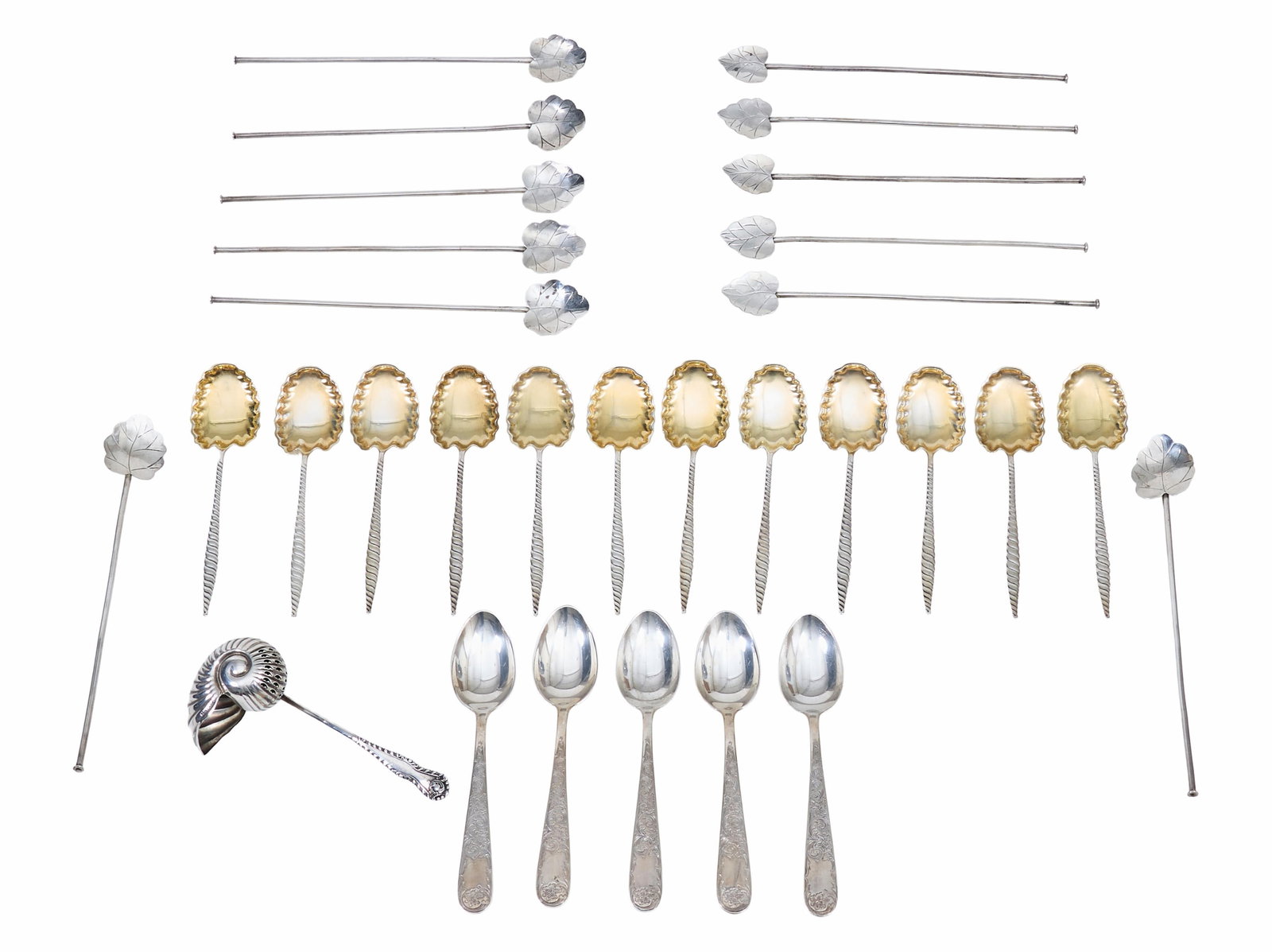 Thirty Piece Group of Sterling Flatware, 19th/20th c., App. Total Sterling Wt.- 14.45 Troy oz. (30 (1 of 3)