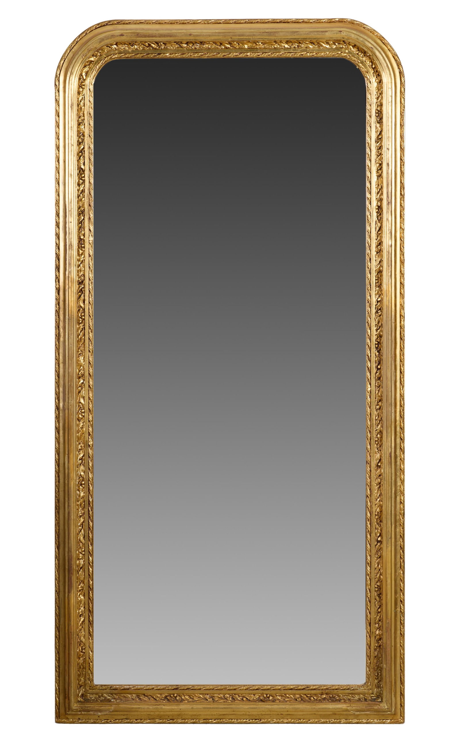 Louis Philippe Gilt Overmantel Mirror, 21st c., H.- 76 in., W.- 40 in. (1 of 1)