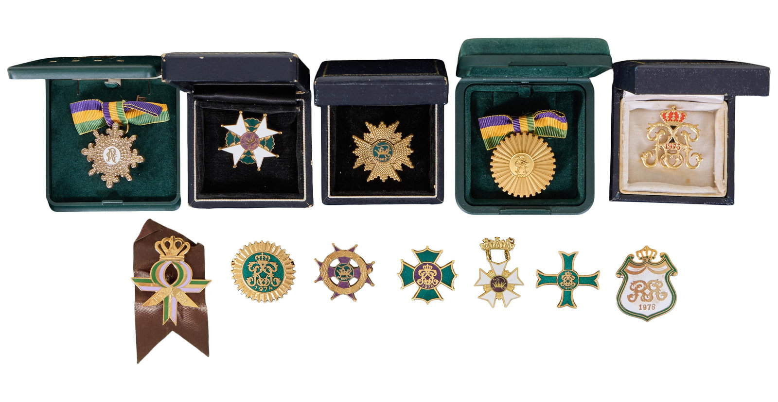 Twelve Mardi Gras Ladies' Ducal Pins, Rex, 20th/21st c., (12 Pcs.) (1 of 1)