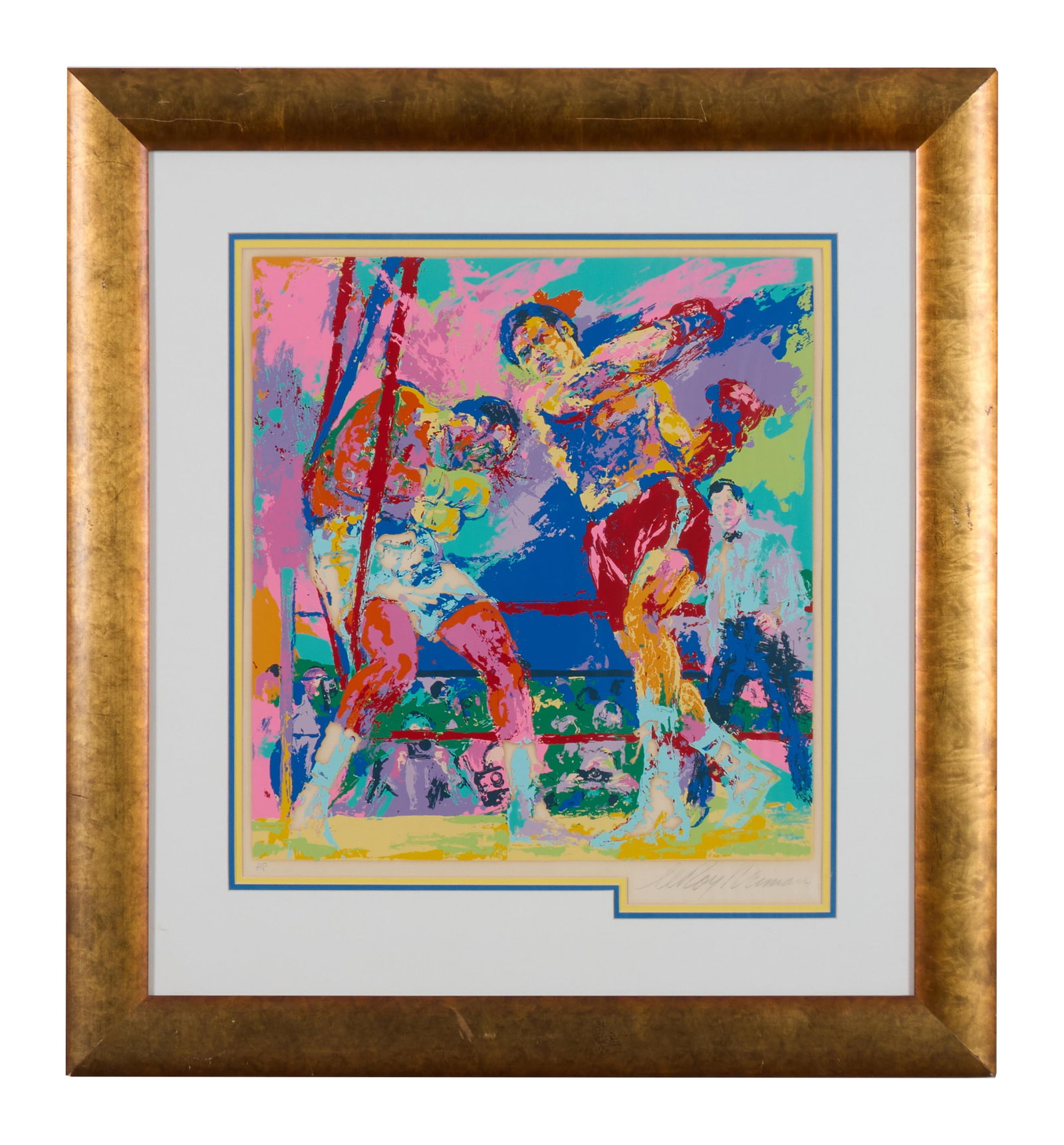 Leroy Neiman (American, 1921-2012), "Sunshine Showdown, Frazier v. Foreman," 1973, Sight- H.- 22 1/2 (1 of 5)