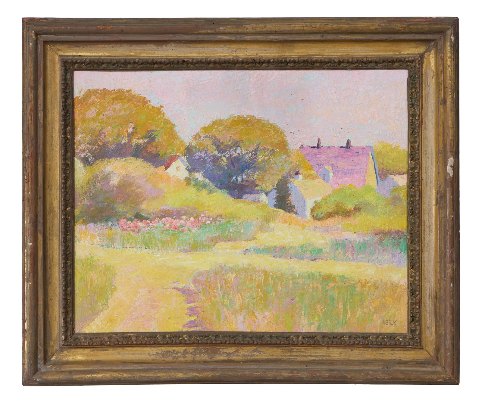 Hilda Neily (American/Cape Cod School, b. 1947), "Landscape with House," H.- 16 in., W.- 20 1/4 in., (1 of 4)