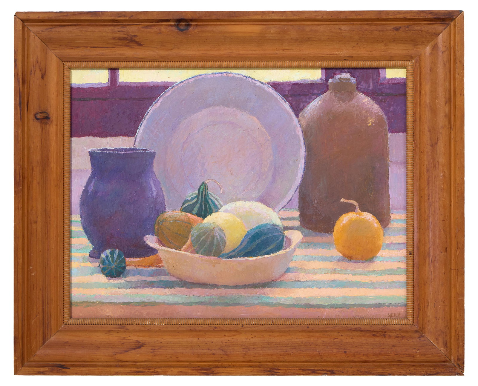 Hilda Neily (American/ Cape Cod School, b. 1947), "Still Life with Ceramics and Squash," H.- 18 in., (1 of 4)