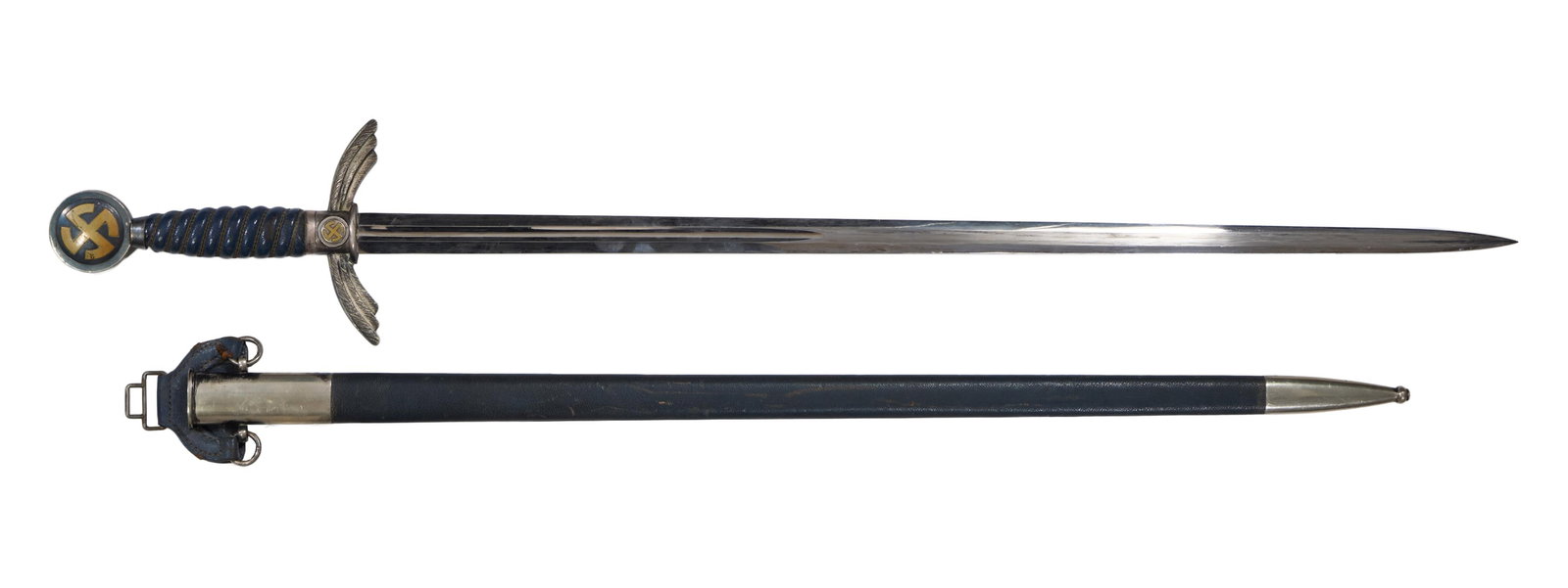 German WWII SMF Solingen Double Edged Sword, 20th c., L.- Blade- 28 1/4 in. (1 of 4)