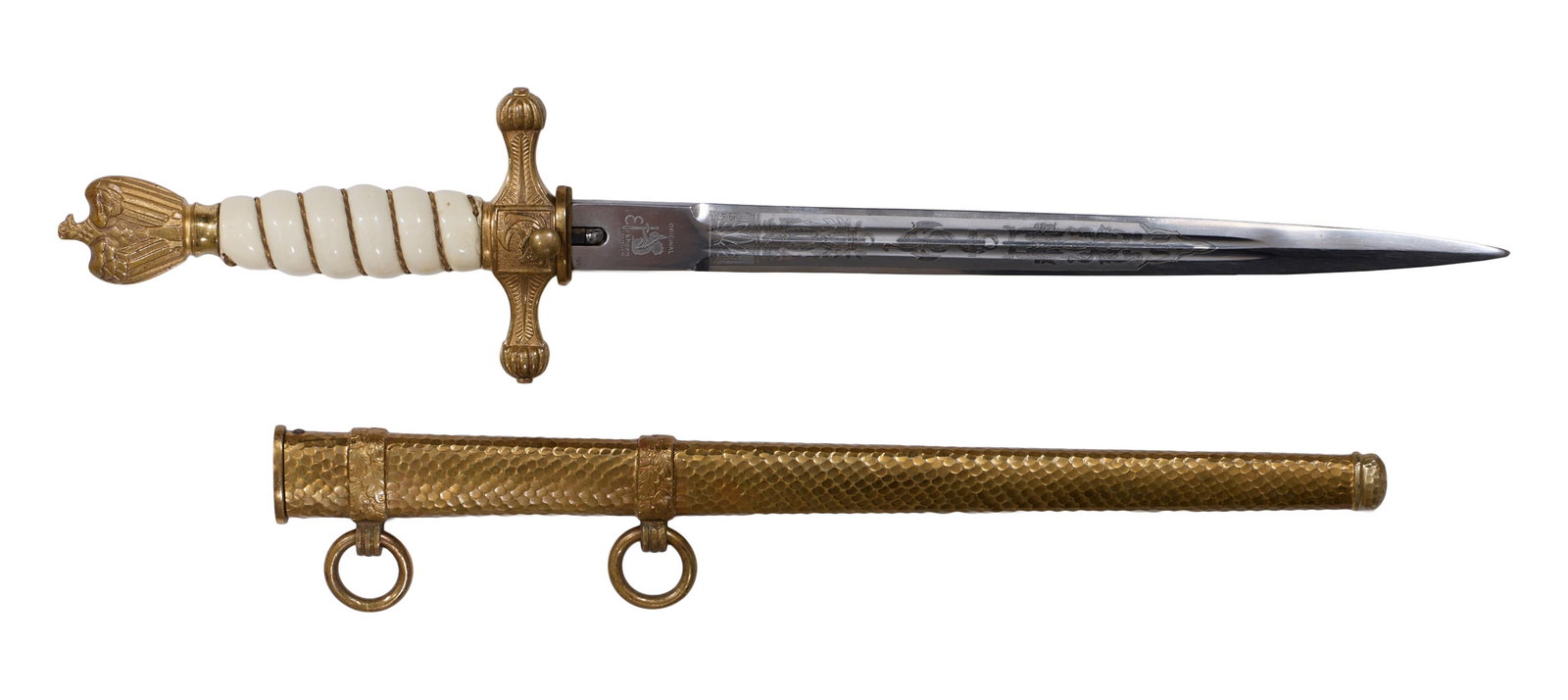 German Naval Dagger by Eickhorn Solingen, 20th c., L.- Blade- 9 1/2 in. (1 of 5)
