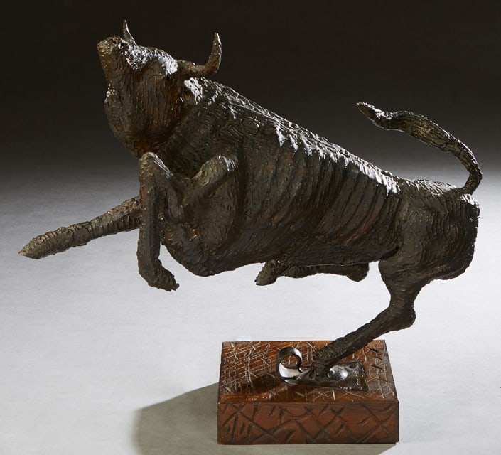 Piero Strada (Italian, 1932-2015), "Galloping Bull," 1969, H.- 18 1/2 in., W.- 22 in., D.- 8 1/2 in. (1 of 4)