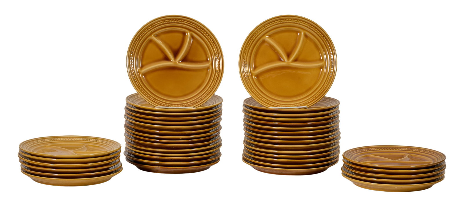 Forty Two French Fondue Plates, mid 20th c., Dia.- 9 1/8 in. (42 Pcs.) (1 of 3)