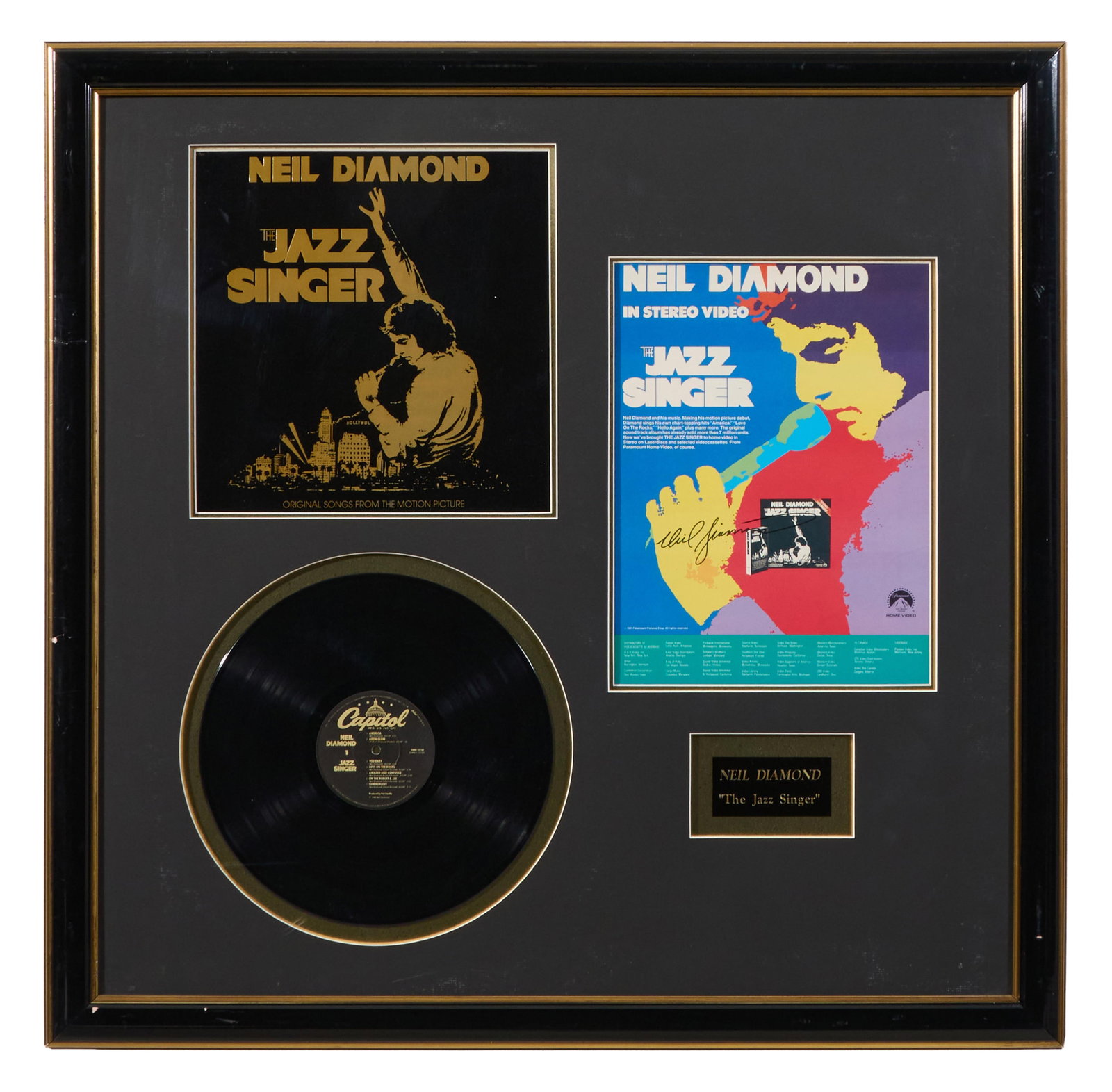 Neil Diamond Autographed "Jazz Singer" Memorabilia, Overall- H.- 34 in., W.- 34 in. (1 of 6)
