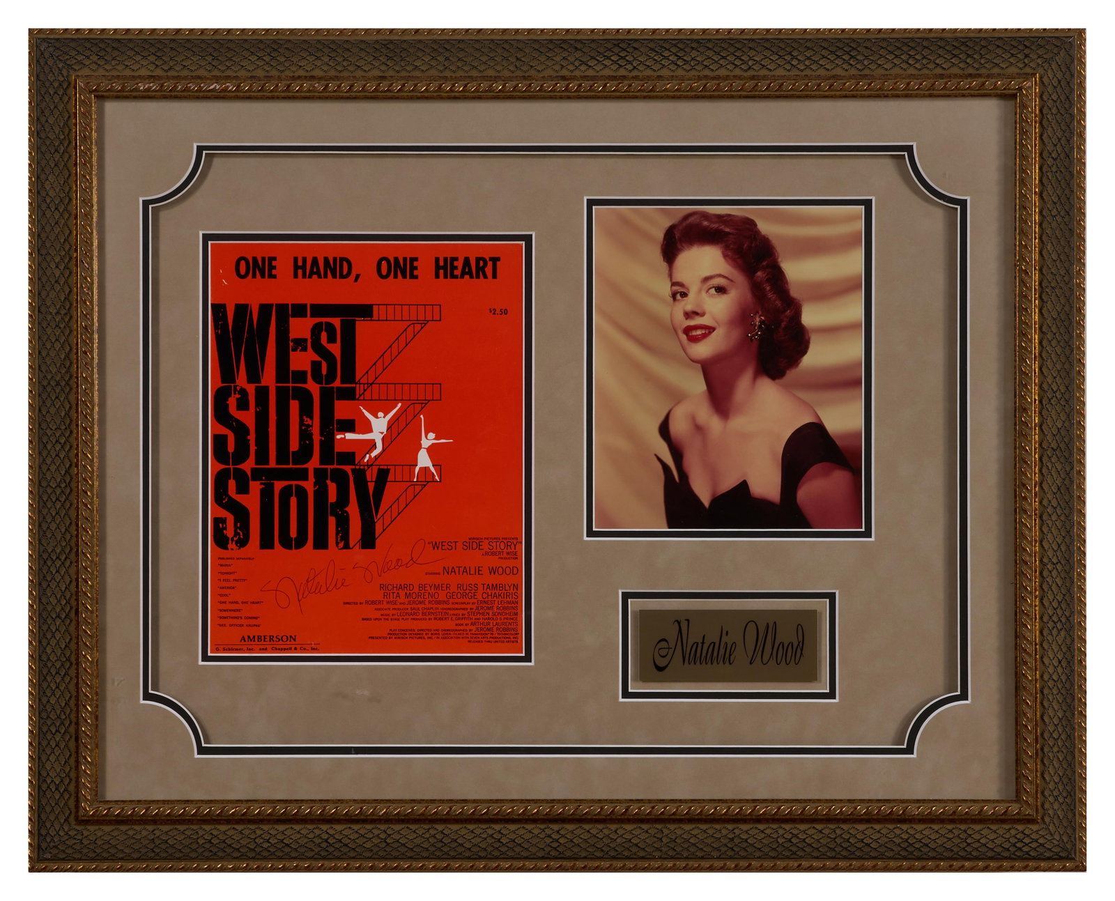 Natalie Wood "West Side Story" Autographed Memorabilia, Overall- H.- 23 1/2 in., W.- 29 1/2 in. (1 of 6)