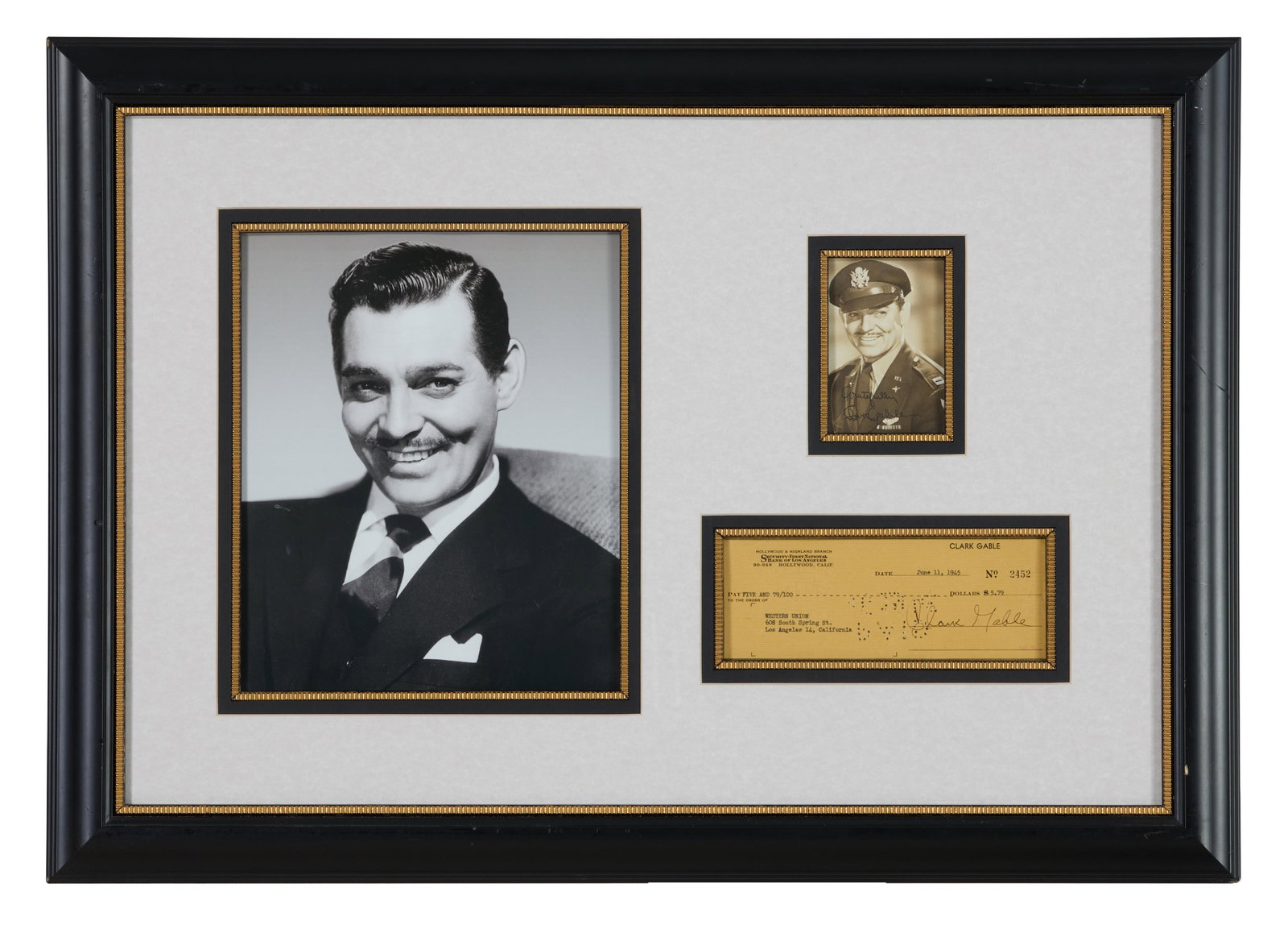 Clark Gable Autographed Memorabilia, Overall- H.- 21 in., W.- 29 1/2 in. (1 of 4)