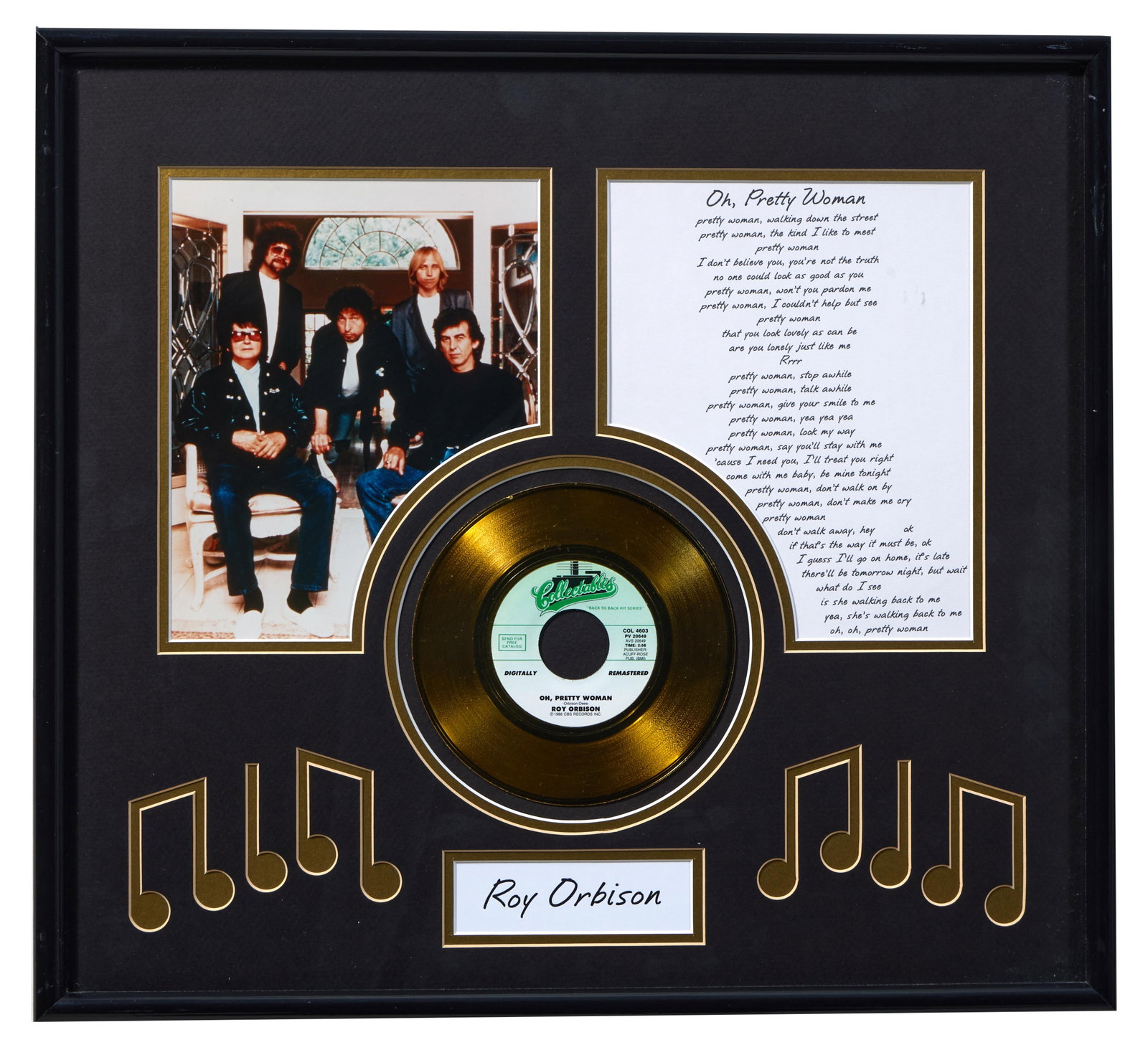 Roy Orbison "Oh, Pretty Woman" Memorabilia, Overall- H.- 21 in., W.- 23 in. (1 of 4)