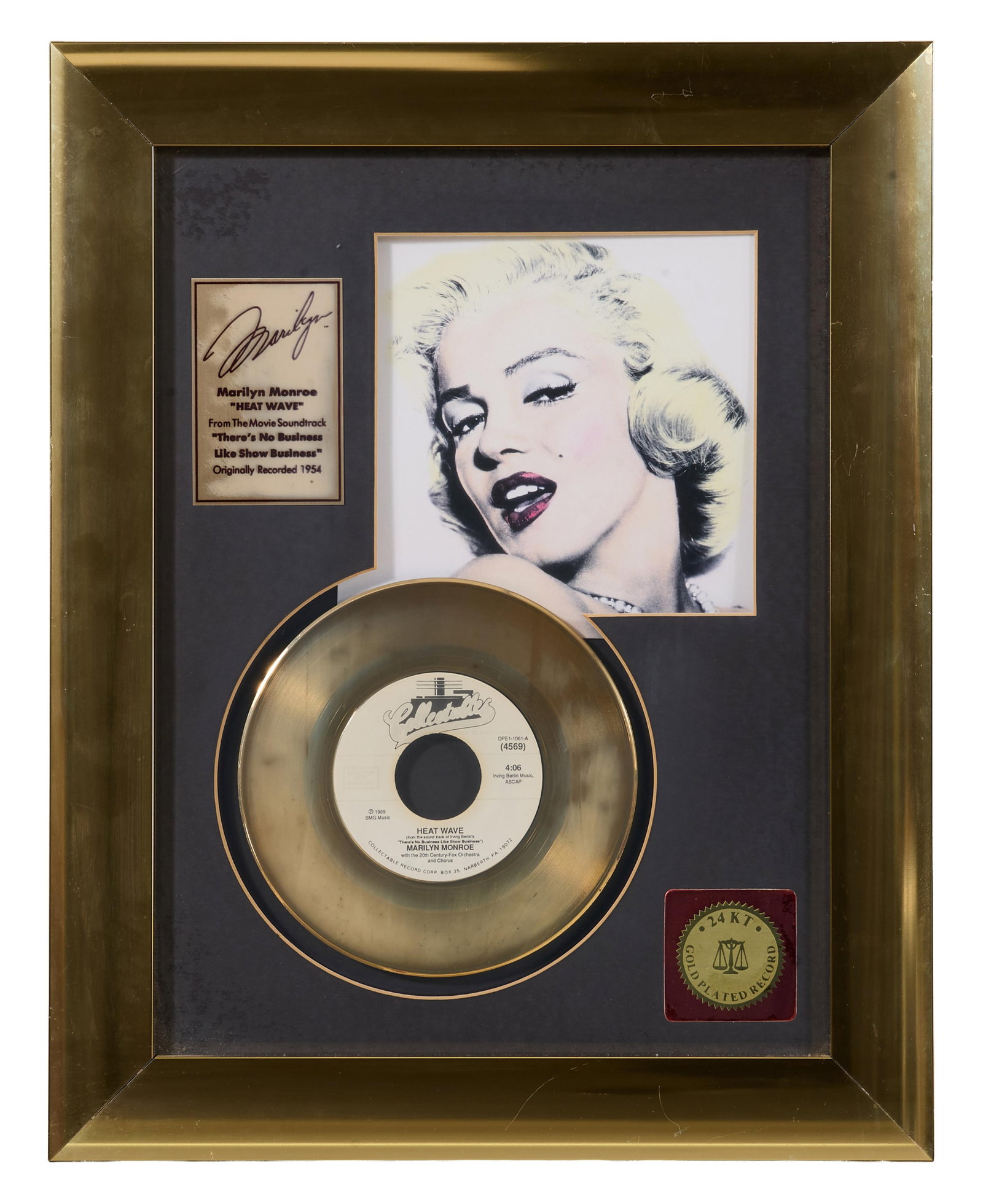 Marilyn Monroe "Heat Wave" Soundtrack Memorabilia from the Movie "There's No Business Like Show (1 of 6)