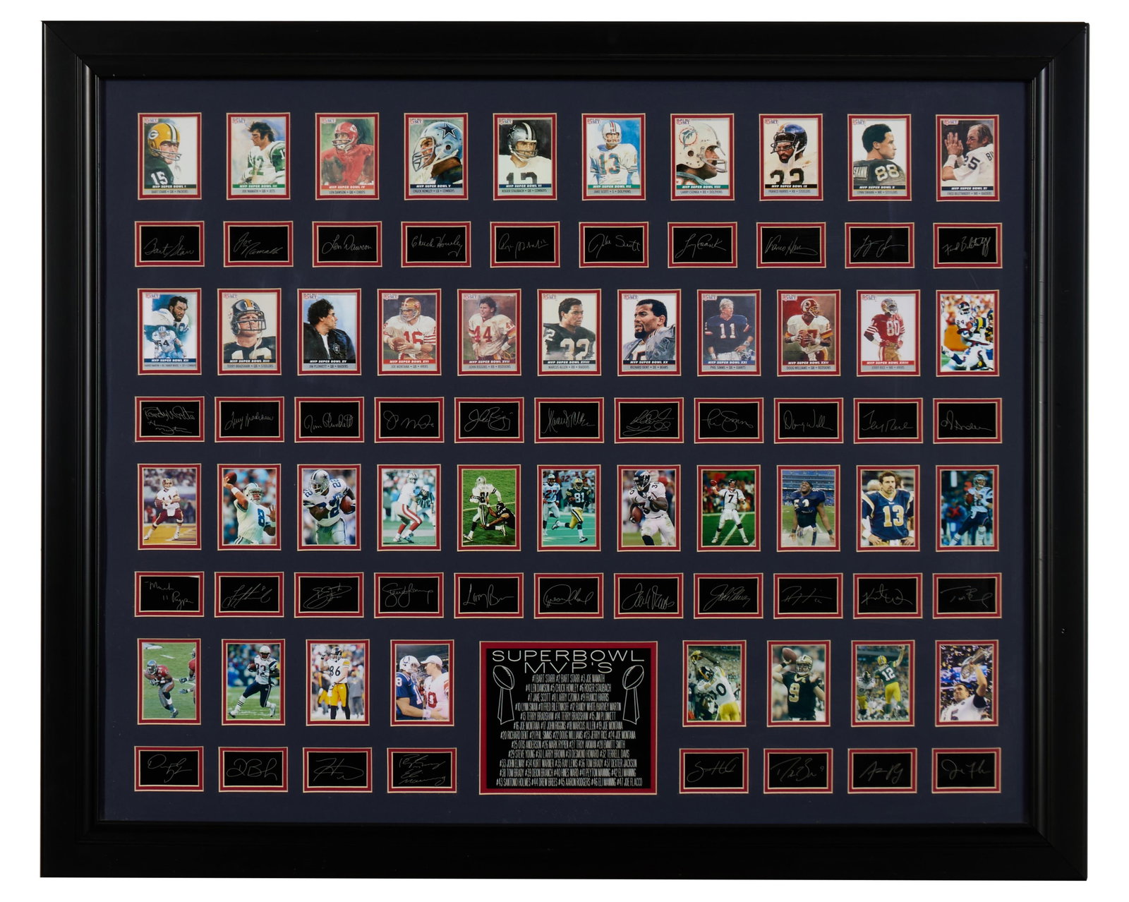 Superbowl MVP Autographed Memorabilia, Overall- H.- 36 3/4 in., W.- 45 in. (1 of 7)