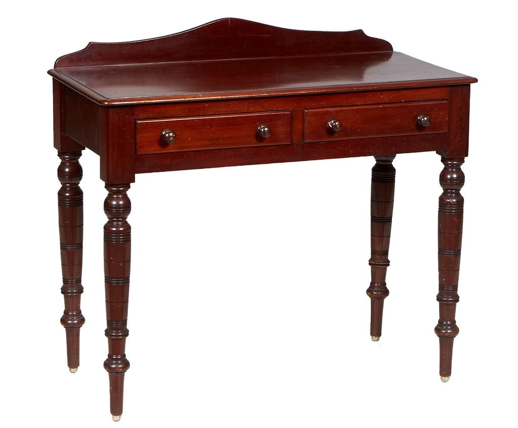 English Late Victorian Mahogany Writing Table, late 19th c., H.- 32 1/2 in., W.- 36 in., D.- 17 1/4 (1 of 1)