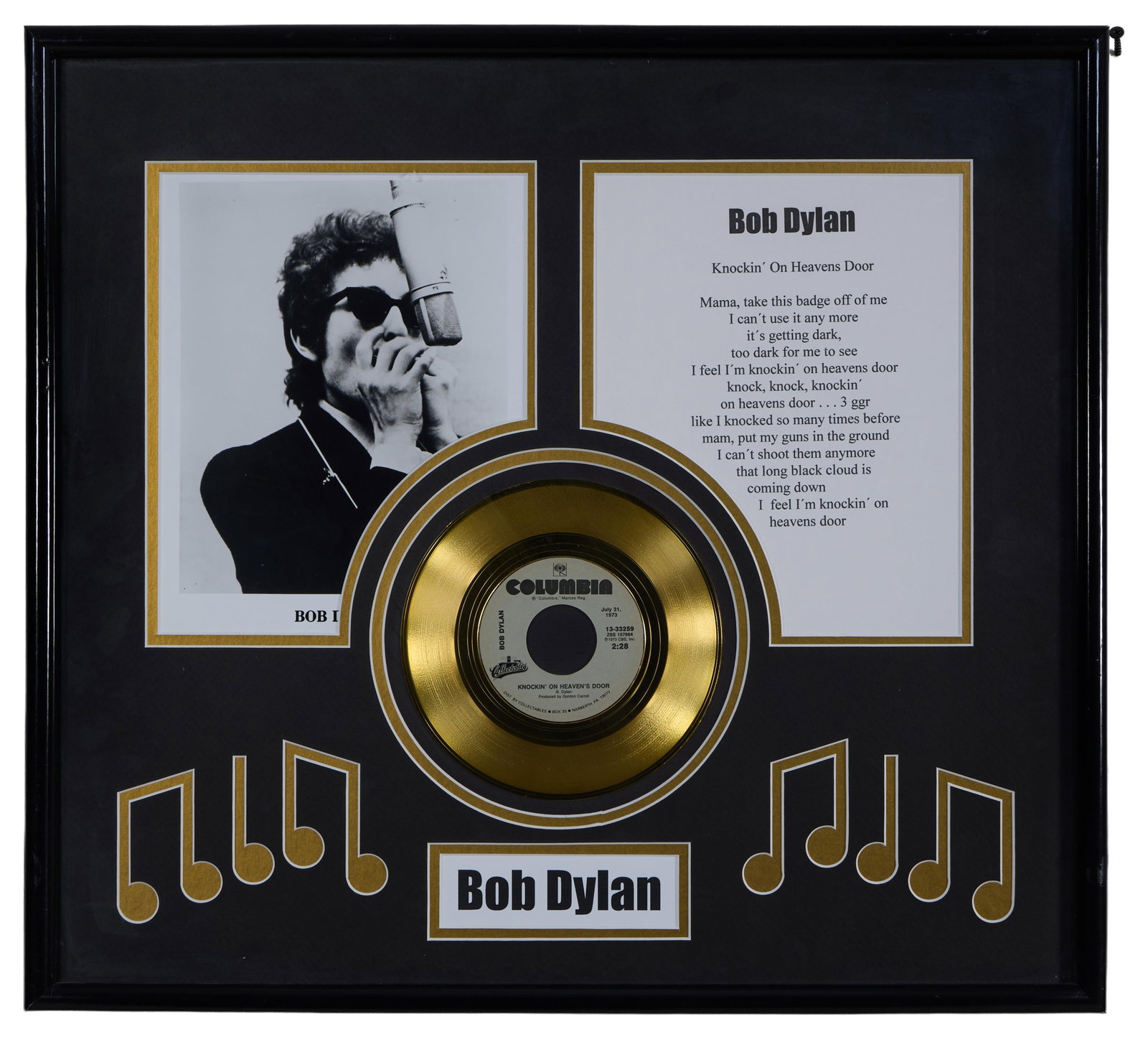 Bob Dylan "Knockin' on Heavens Door" Memorabilia, Overall- H.-21 in., W.- 23 in. (1 of 4)
