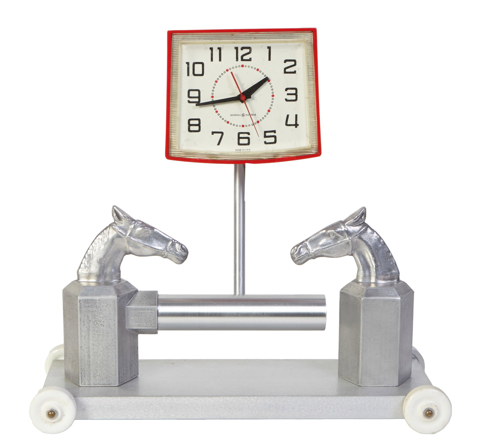 Abe Geasland (Louisiana), Mid-Century Modern Aluminum Electric Clock, 20th c., H.- 16 in., W.- 16 (1 of 3)