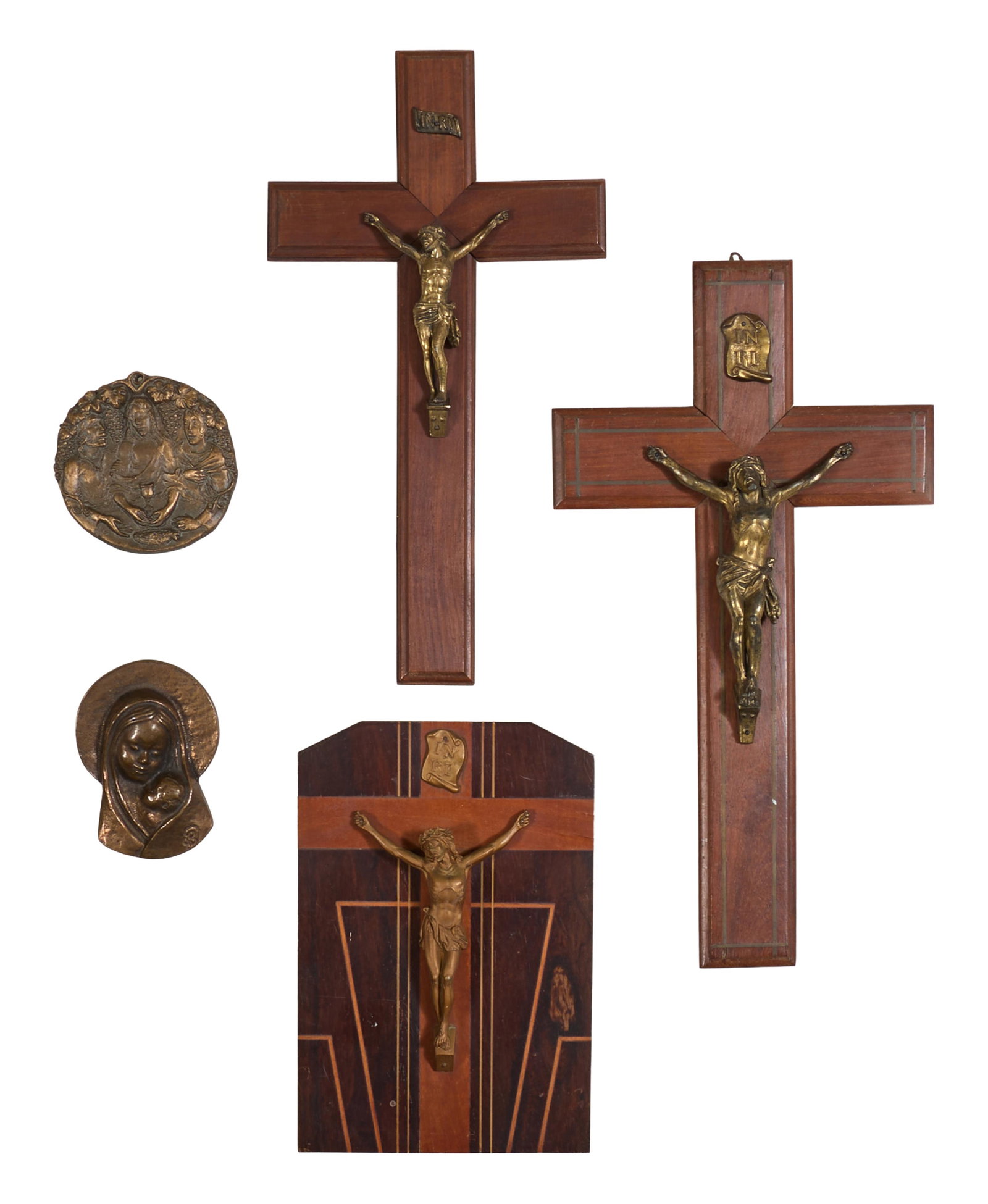 Group of Five Religious Objects, 20th c., Largest- H.- 1/4 in., Dia.- 4 1/8 in. (5 Pcs.) (1 of 4)