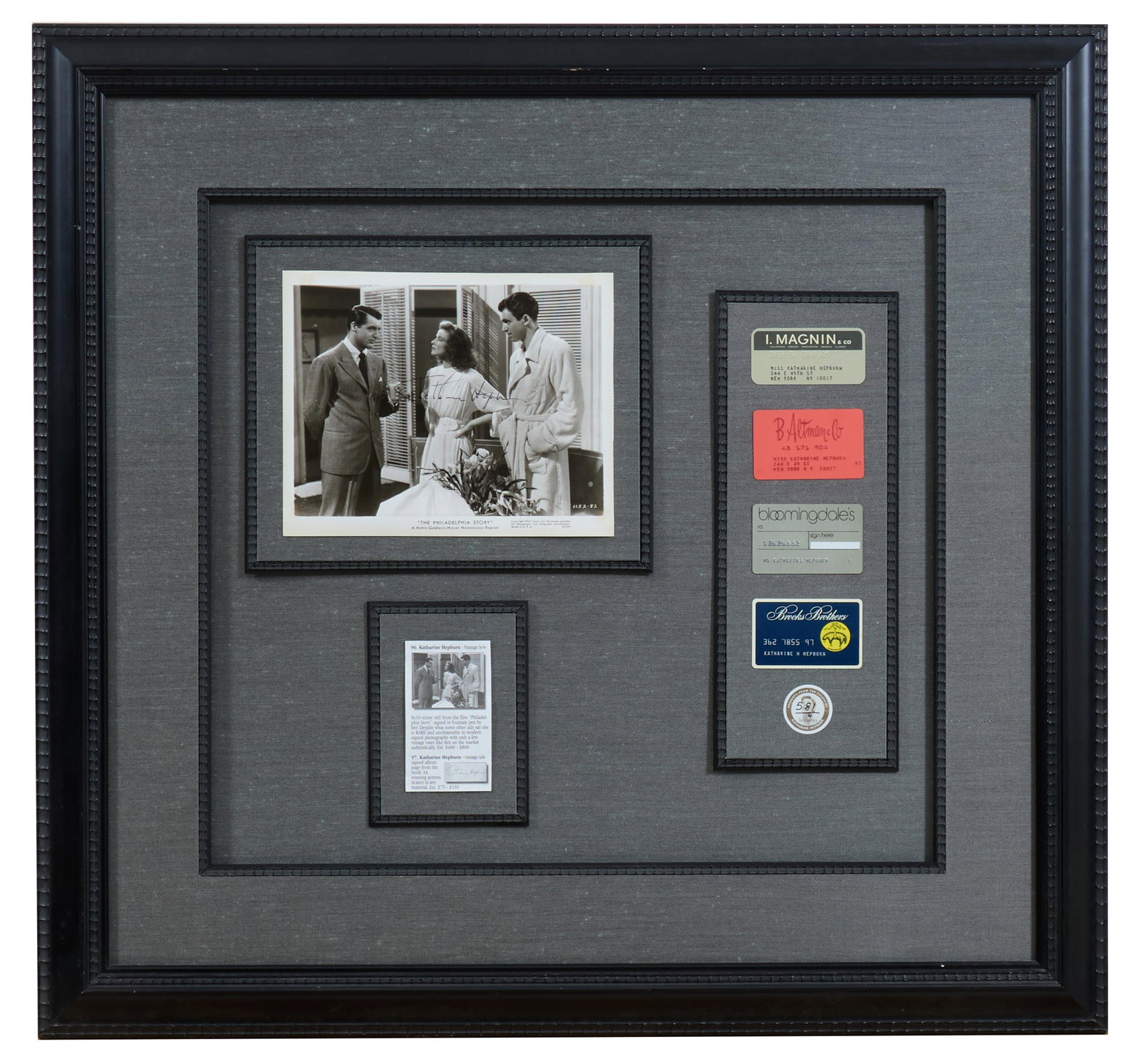 Katherine Hepburn Autographed Memorabilia, Overall- H.- 29 3/4 in., W.- 32 3/4 in. (1 of 4)