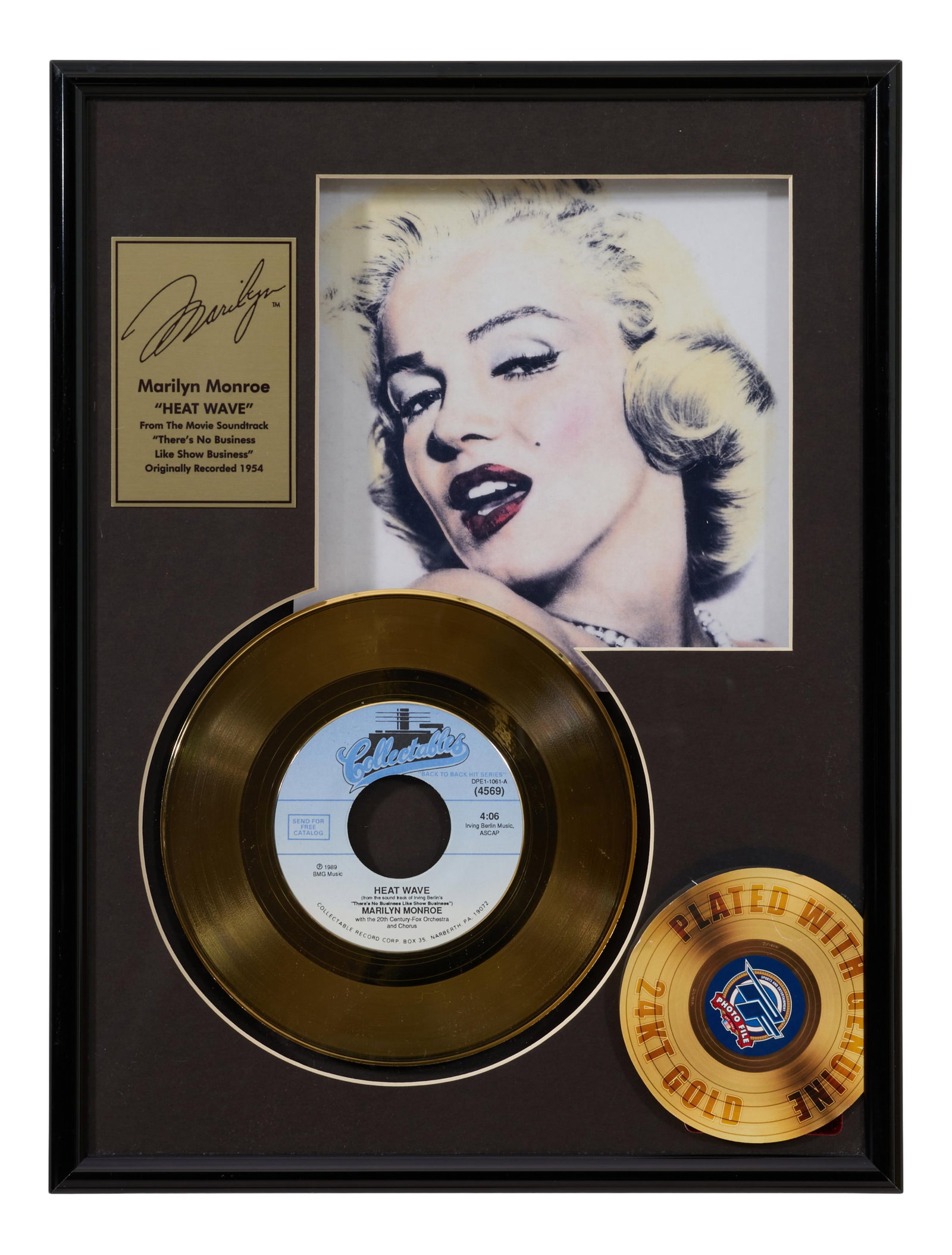 Marilyn Monroe "Heat Wave" Music Memorabilia, from the Movie "There's no Business Like Show Business (1 of 8)
