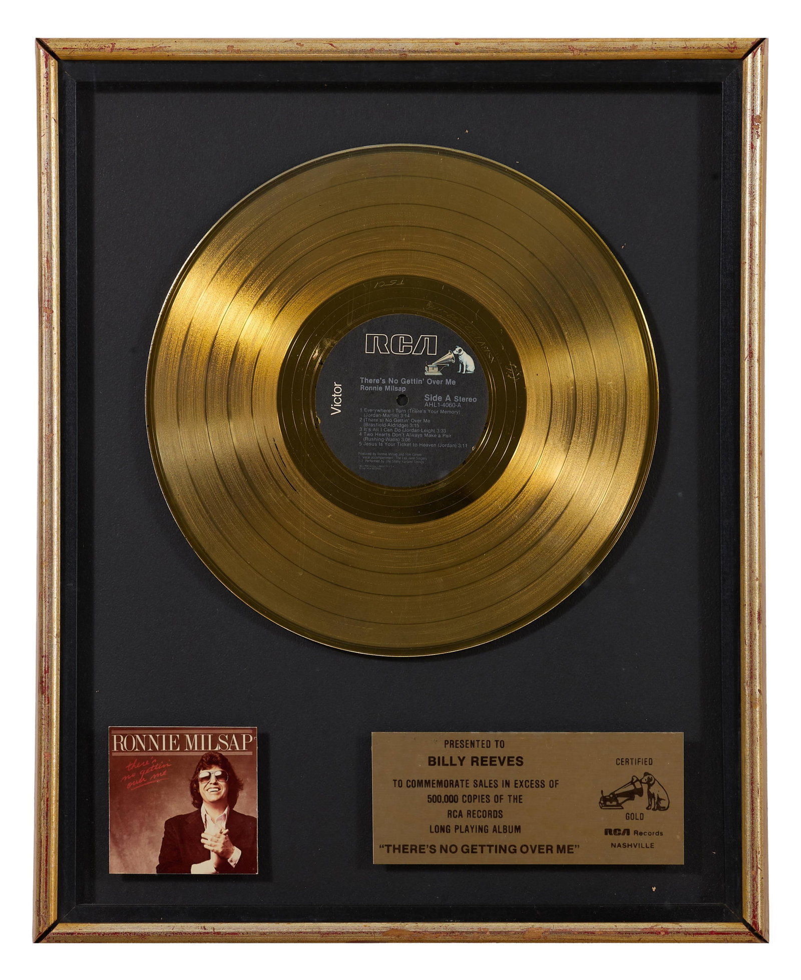 Ronnie Milsap "There's No Gettin' Over Me" Memorabilia, Overall- H.- 20 3/4 in., W.- 16 3/4 in. (1 of 5)