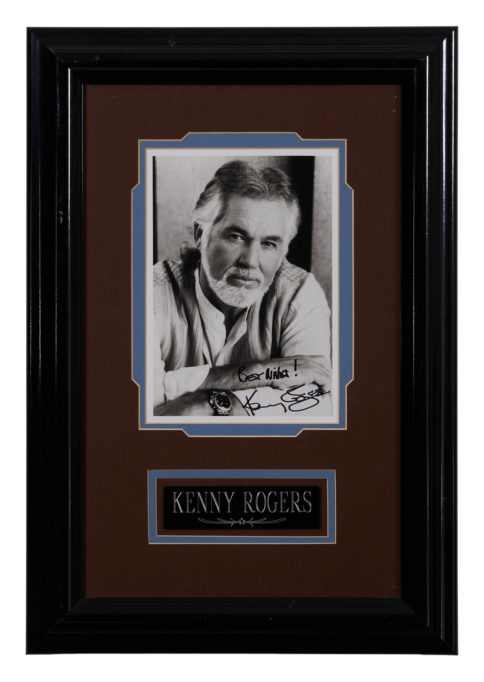 Kenny Rogers Autographed Memorabilia, Overall- H.- 22 1/4 in., W.- 15 1/4 in. (1 of 5)