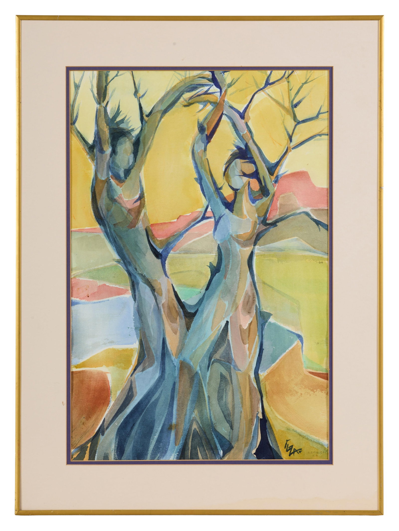 American School (20th Century), "Tree Nymphs," Sight- H.- 21 1/2 in., W.- 14 in., Framed- H.- 27 3/4 (1 of 4)