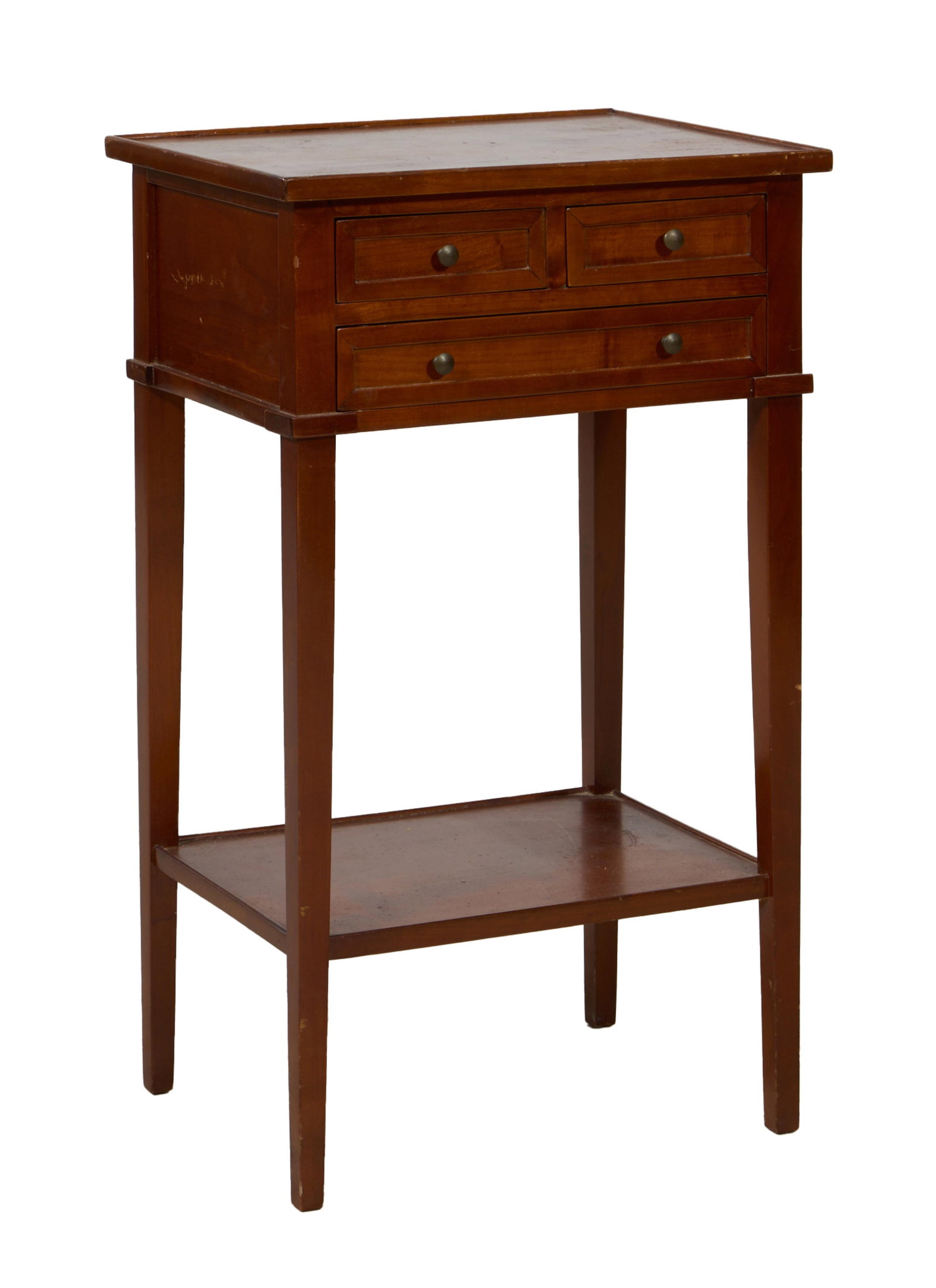 French Louis Philippe Style Side Table, 20th c., H.- 29 in., W.- 17 1/2 in., D.- 13 3/4 in. (1 of 1)