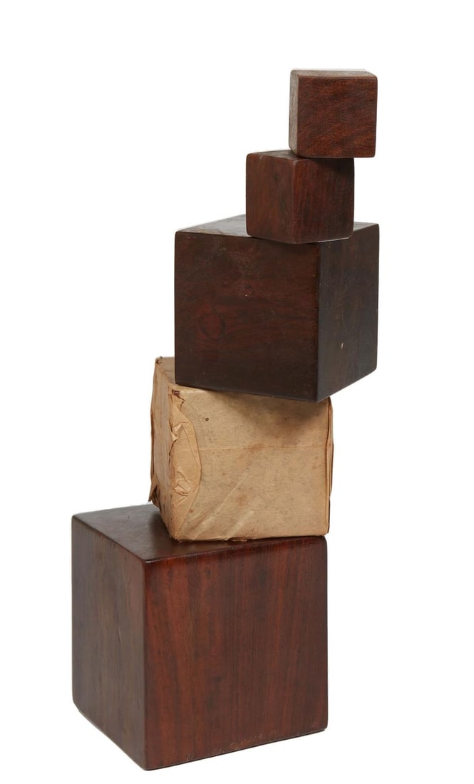 Don Shoemaker (American/Nebraska, 1919 - 1990), Set of Five Graduated Rosewood Blocks, Largest- H.- (1 of 1)