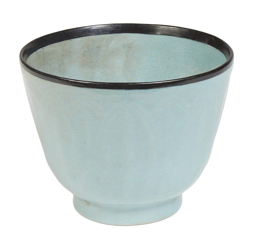 Chinese Celadon Crackleware Footed Bowl, 20th c., H.- 5 in., Dia.- 6 3/8 in. (1 of 5)