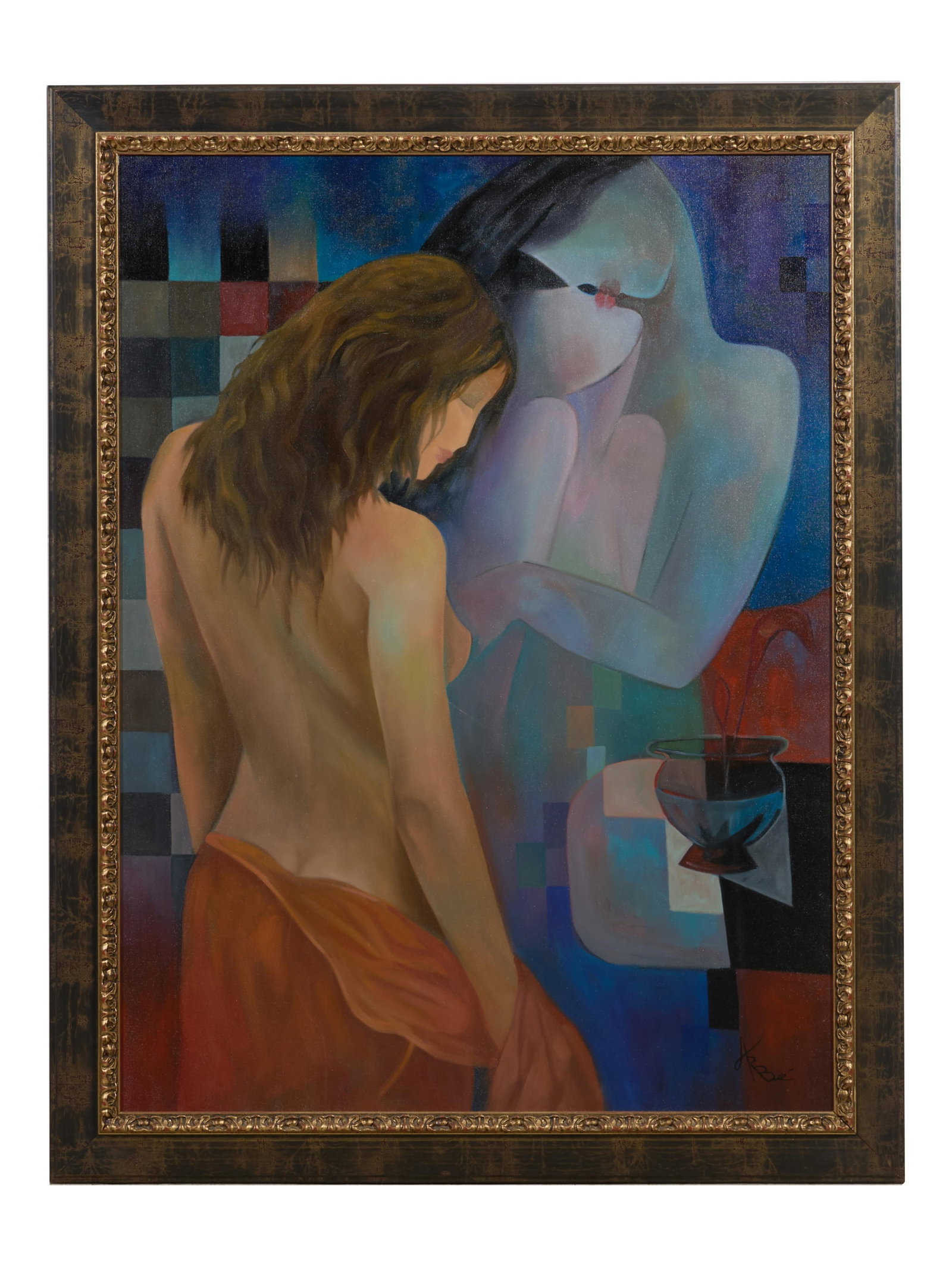 Arbe Berberyan (Russian, b. 1958), "Longing,", H.- 48 in., W.- 36 in., Framed- H.- 54 3/4 in., W.- (1 of 4)