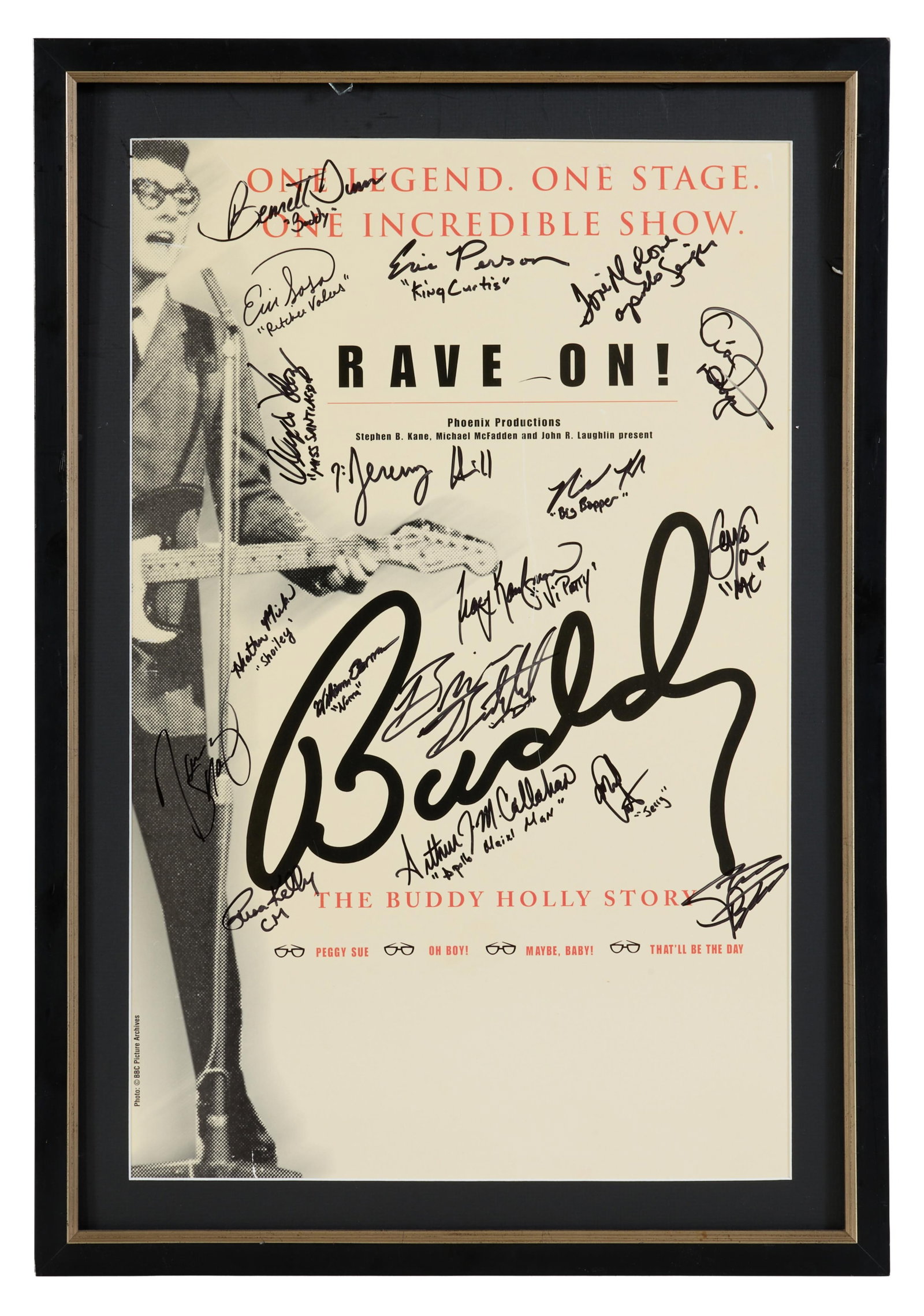 The Buddy Holly Story Autographed Memorabilia from the "Jukebox" Musical, Overall- H.- 25 3/4 in., (1 of 3)