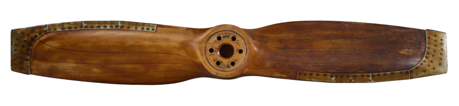 Vintage Wooden Plane Propeller, 20th c., H.- 4 3/8 in., W.- 72 3/4 in., D.- 11 in. (1 of 2)