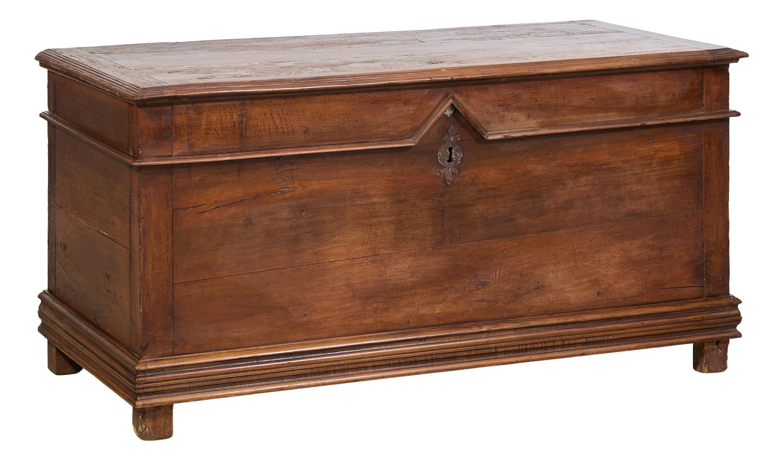 French Provincial Walnut Coffer, mid 19th c., H.- 28 3/4 in., W.- 57 in., D.- 26 in. (1 of 2)