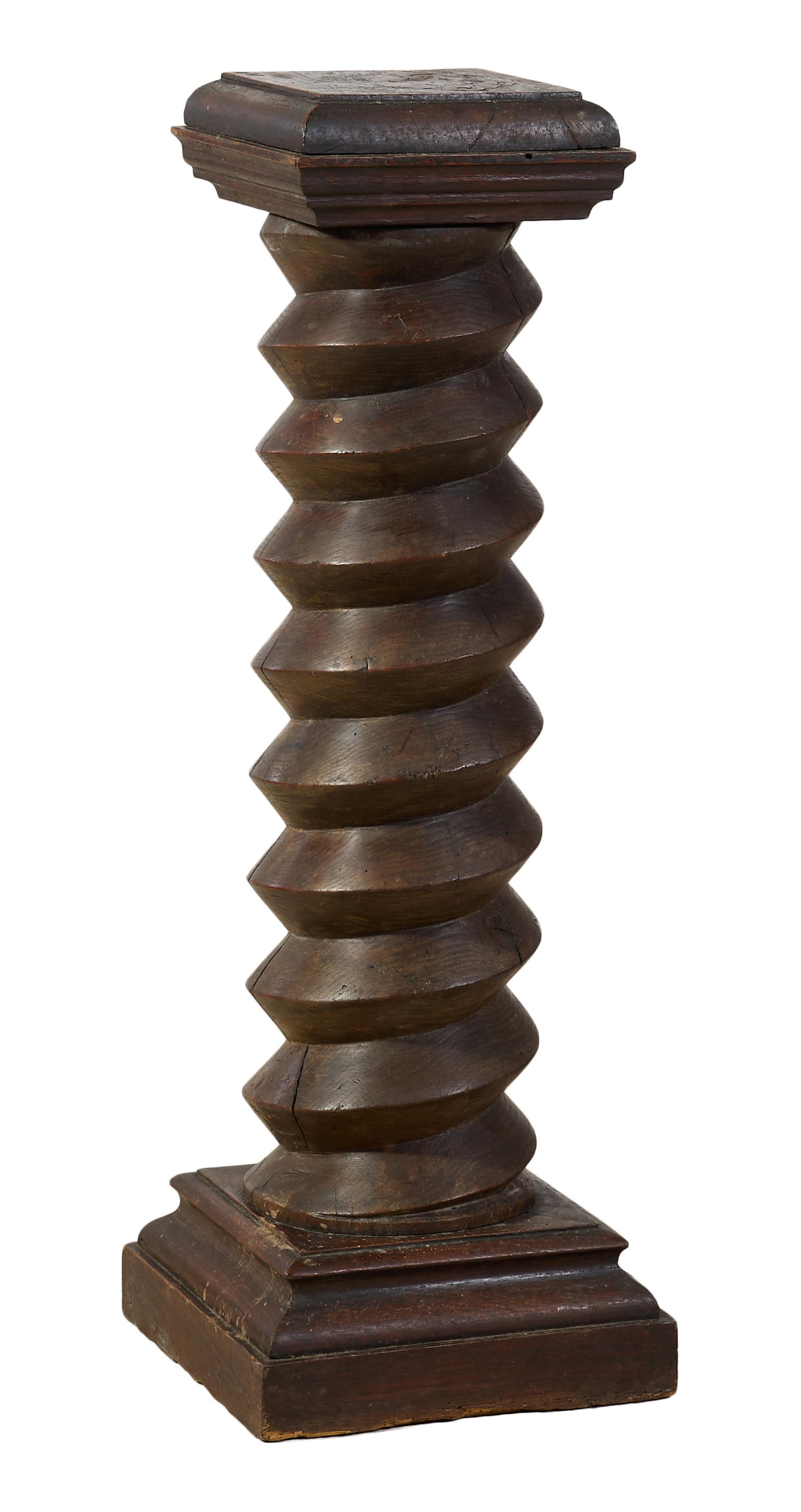French Provincial Walnut Wine Press Screw Pedestal, 19th c., H.- 36 in., W.- 12 in., D.- 12 in. (1 of 1)