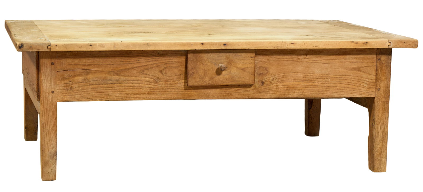 French Provincial Bleached Pine Coffee Table, mid 19th c., H.- 18 3/4 in., W.- 56 in., D.- 31 in. (1 of 2)
