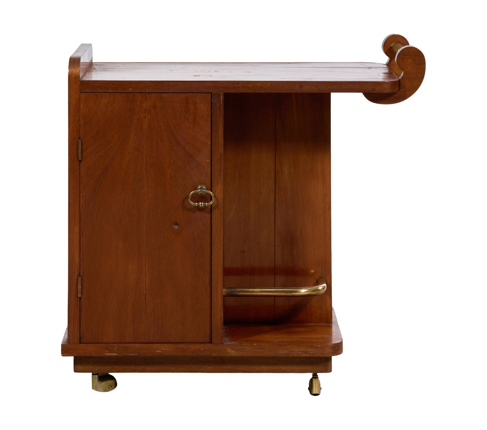 French Art Nouveau Walnut Bar Cart, early 20th c., H.- 39 1/2 in., W.- 29 3/4 in., D.- 16 in. (1 of 5)