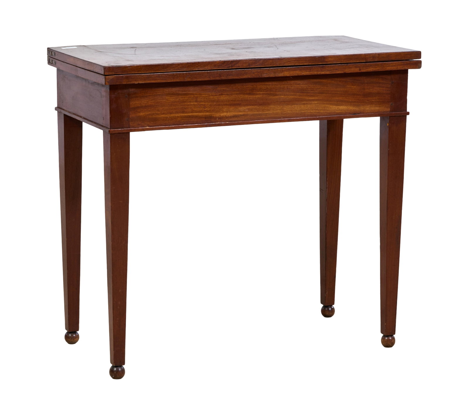 French Directoire Walnut Games Table, early/mid 19th c., H.- 29 1/2 in., W.- 32 1/4 in., D.- 16 in. (1 of 2)