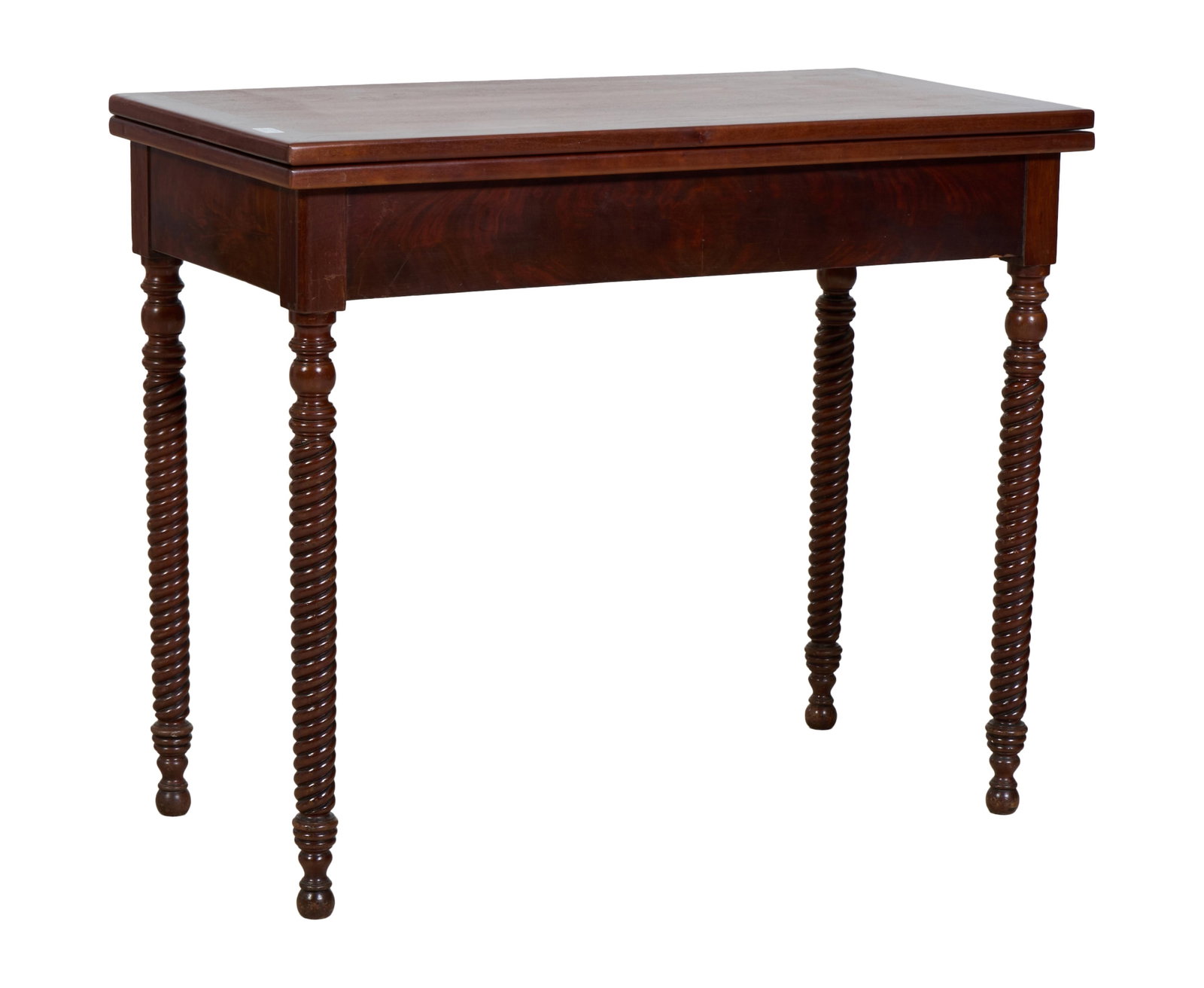 French Louis Philippe Walnut Games Table, mid 19th c., Closed- H.- 29 in., W.- 34 1/2 in., D.- 17 (1 of 2)