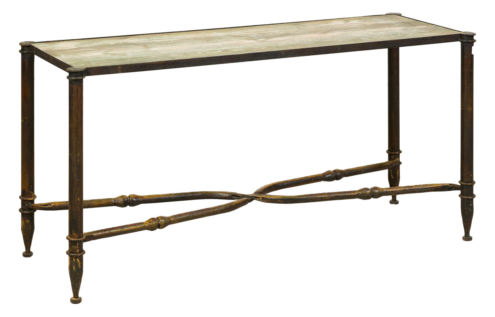 Spanish Style Iron Console Table, 20th c., H.- 27 in., W.- 56 in., D.- 20 1/2 in. (1 of 1)
