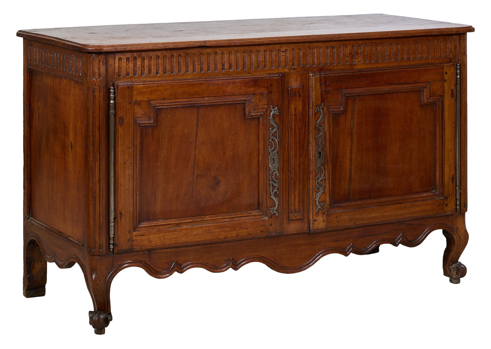 French Louis XV Style Walnut Sideboard, mid 19th c., H.- 38 1/4 in., W.- 61 3/4 in., D.- 26 1/2 in. (1 of 1)