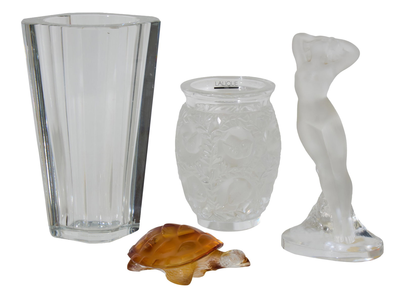 Group of Four Pieces of French Art Glass, 20th c., Geometric- H.- 9 3/4 in., W.- 5 3/8 in., D.- 5 (1 of 10)