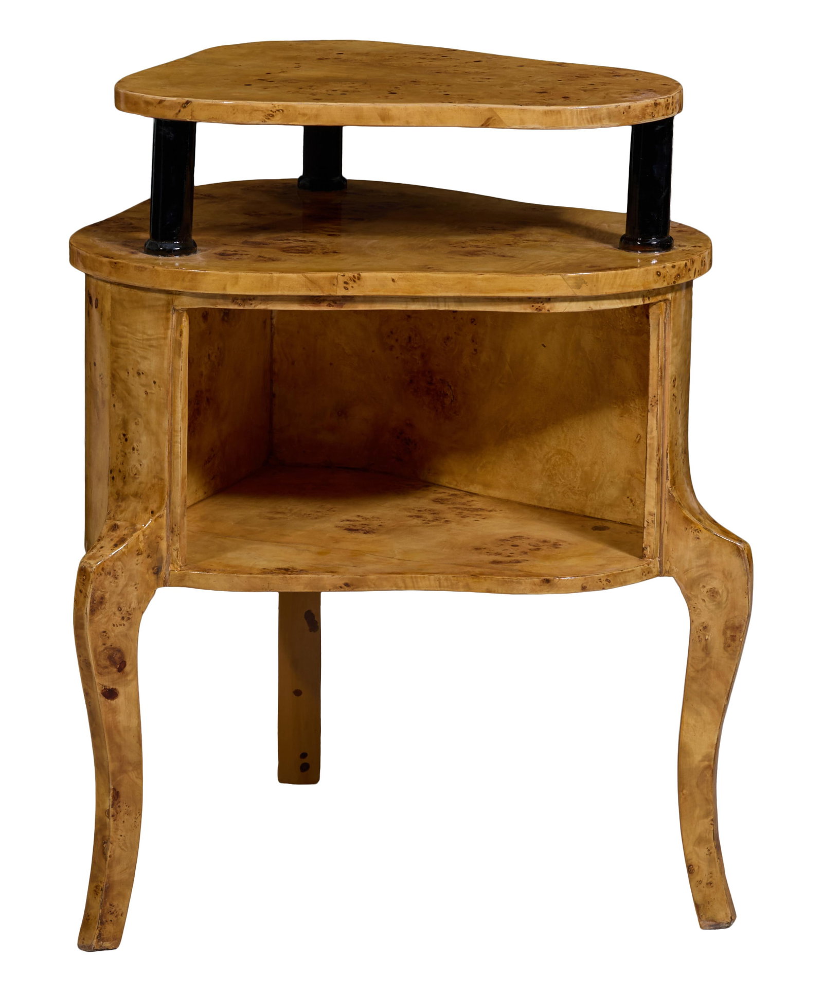 Louis XVI Inspired Burled Walnut Side Table, 21st c., H.- 32 in., W.- 24 in., D.- 24 in. (1 of 1)